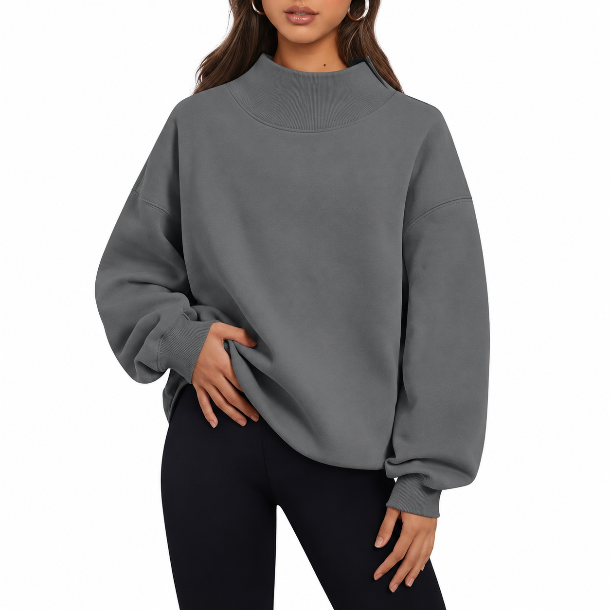 Oversized Pullover Sweatshirt Casual Fall Outfit for Women
