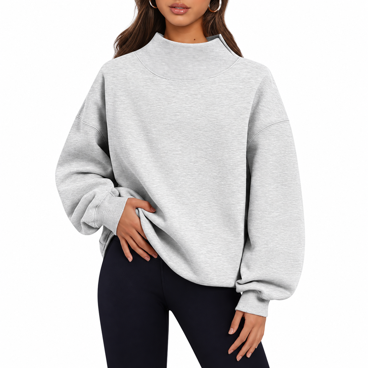 Oversized Pullover Sweatshirt Casual Fall Outfit for Women