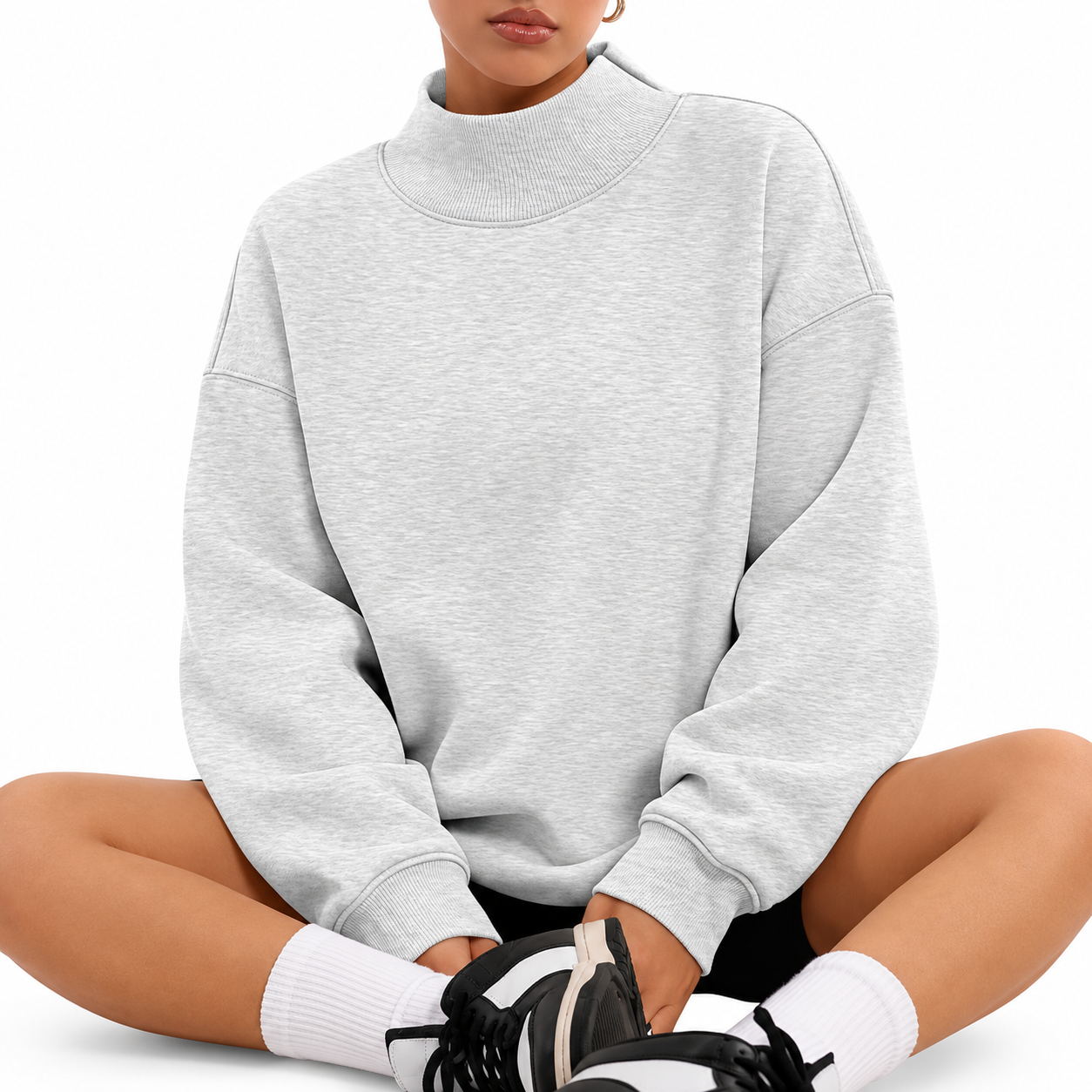 Oversized Pullover Sweatshirt Casual Fall Outfit for Women