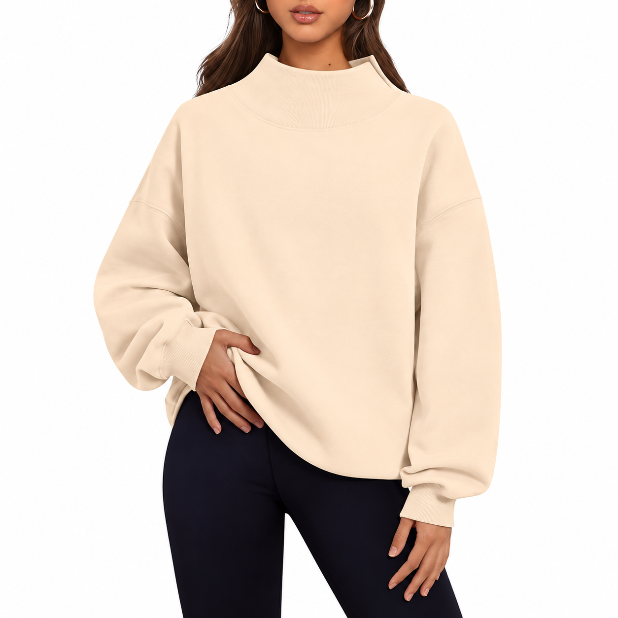 Oversized Pullover Sweatshirt Casual Fall Outfit for Women