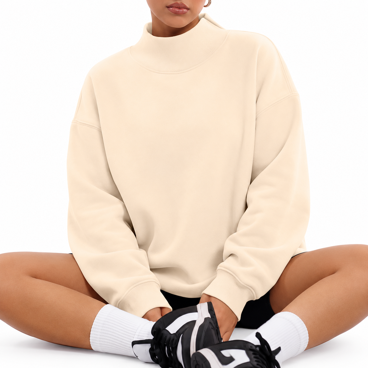 Oversized Pullover Sweatshirt Casual Fall Outfit for Women