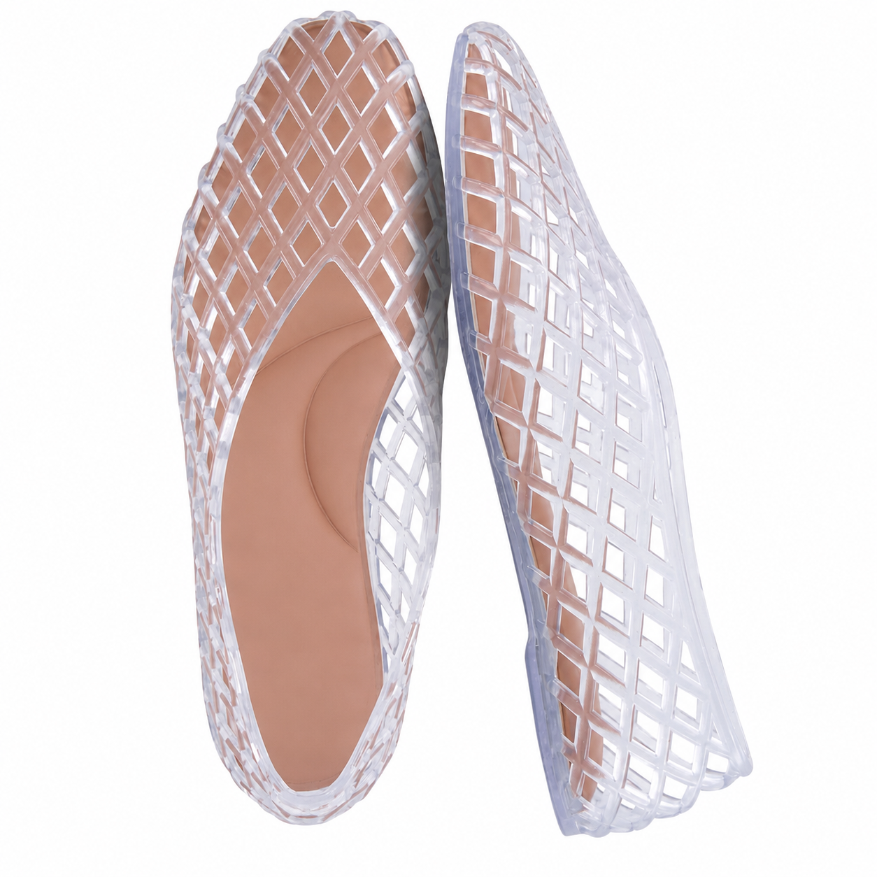 Comfortable Pointed Ballet Flats Slip On Lattice Casual Shoes Foe Women