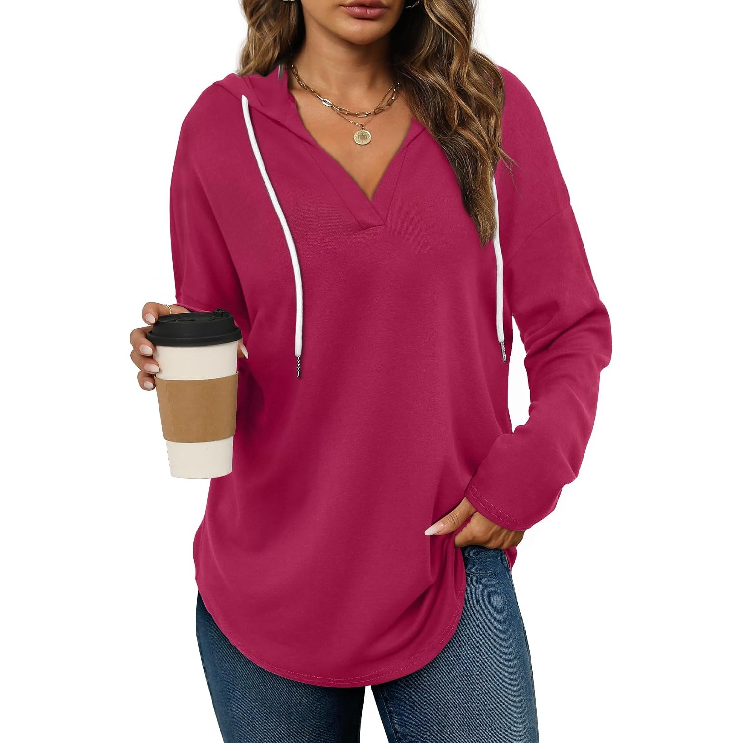 Oversized Long Sleeve Pullover Hoodie For Women