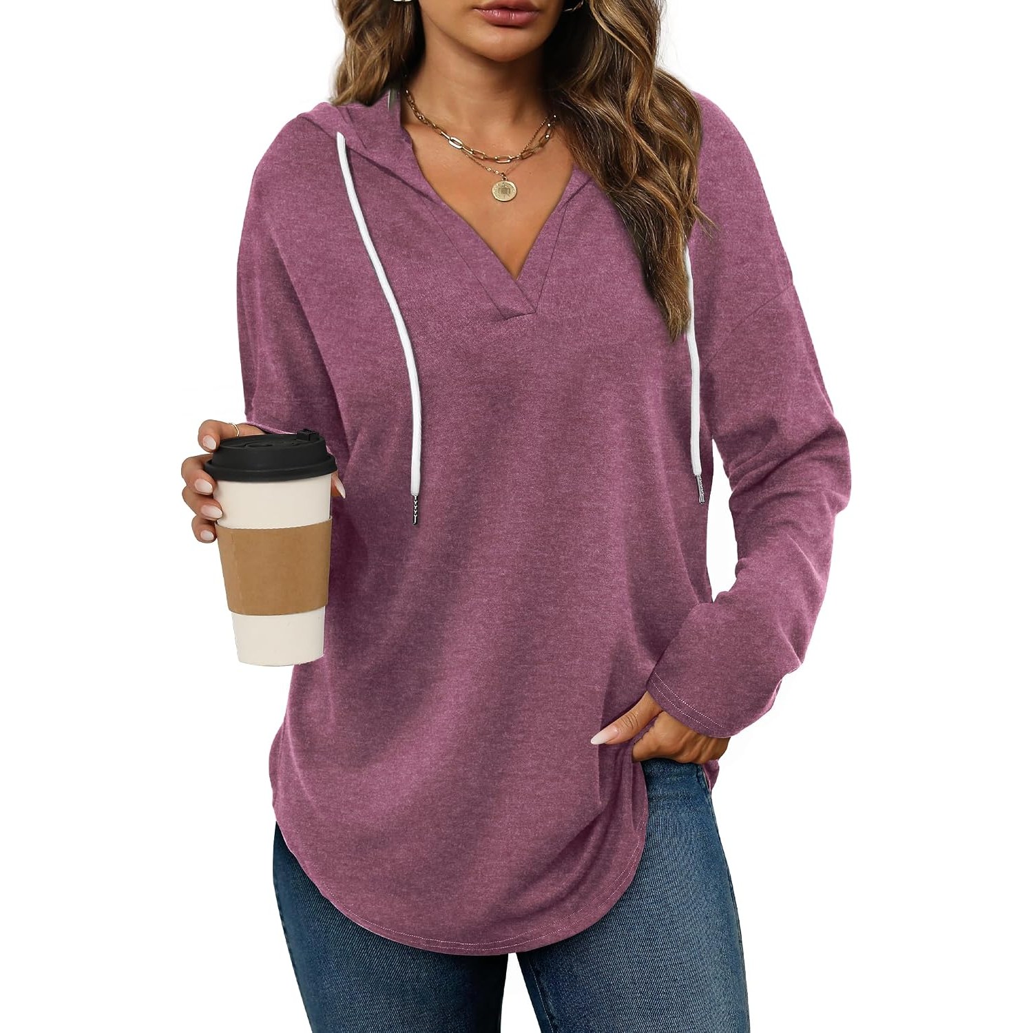 Oversized Long Sleeve Pullover Hoodie For Women