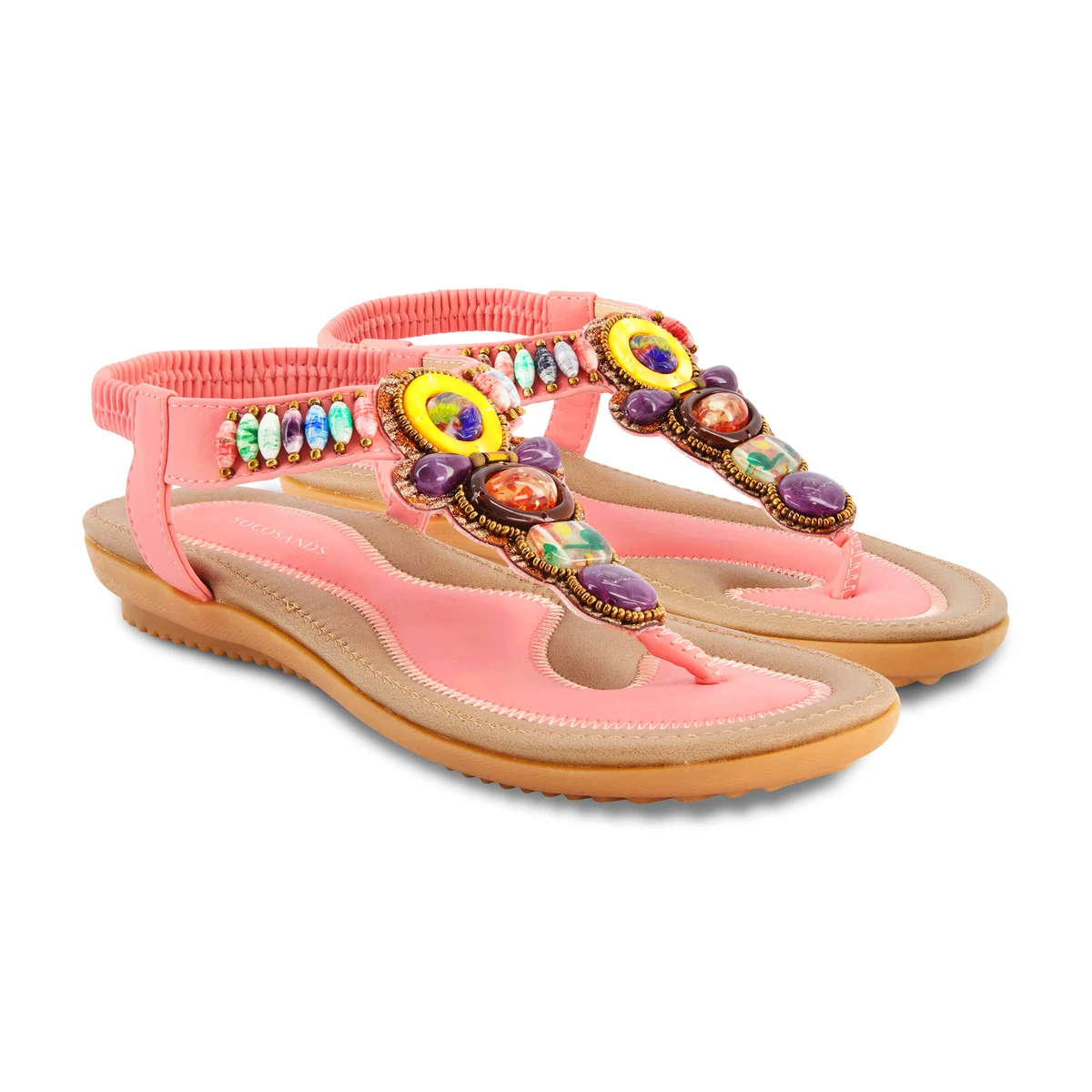 Bohemia Bead Style Herringbone Sandals-Soco Sands