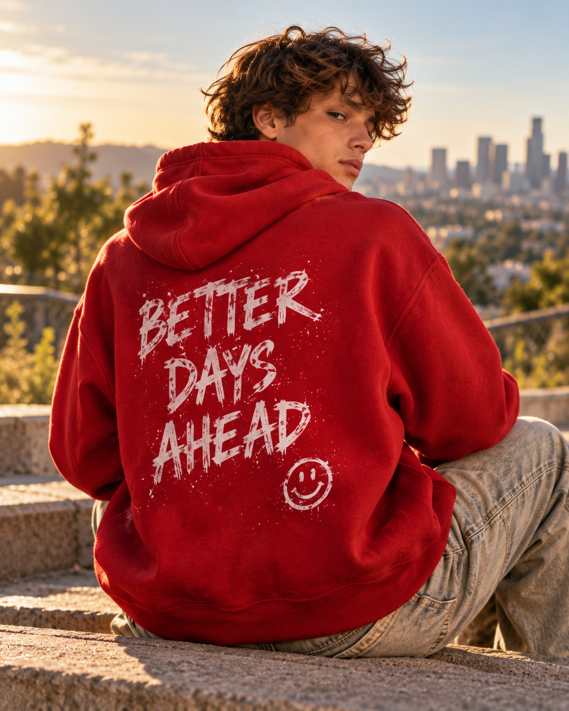 Red hoodie limited edition look