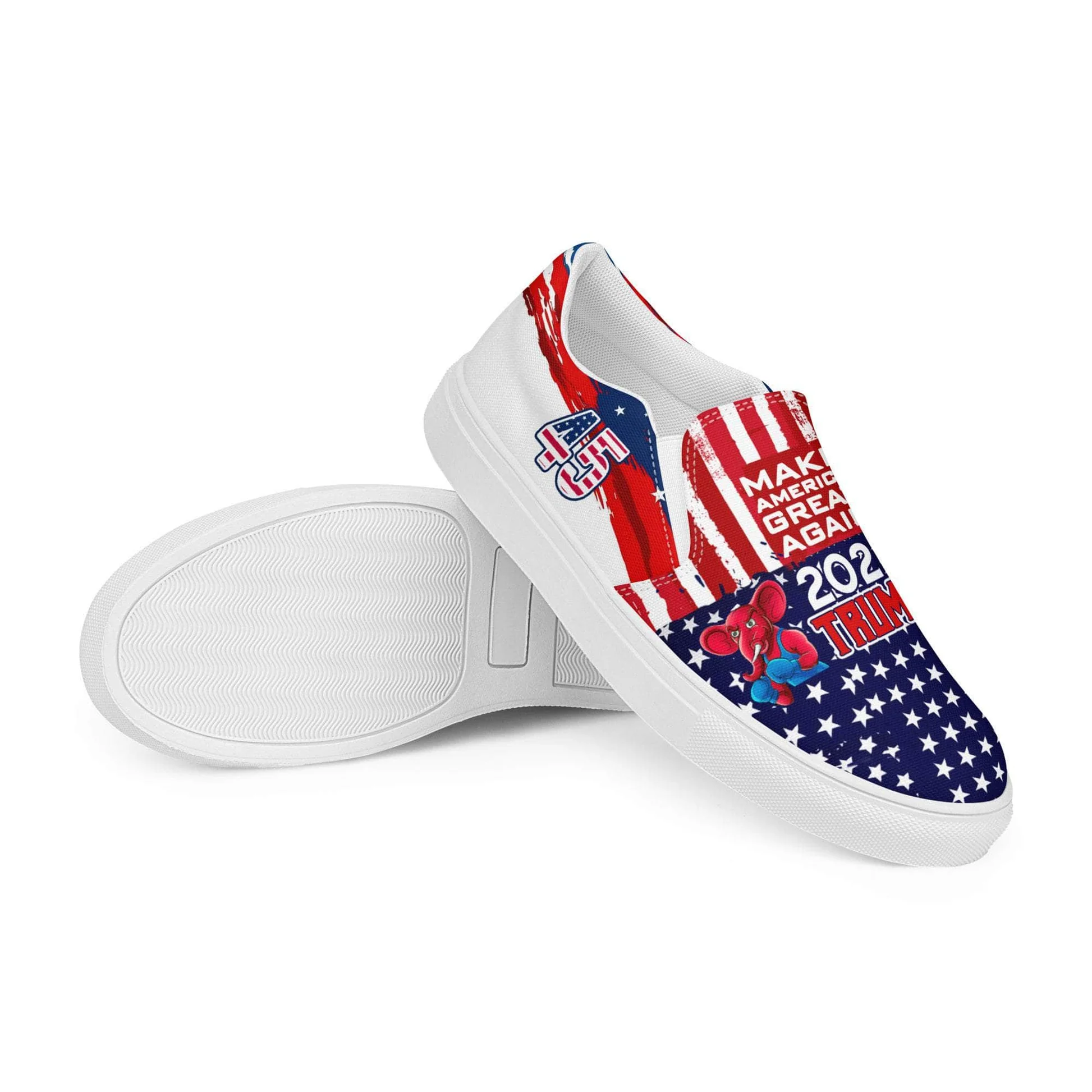Patriotic Canvas Slip On Shoes For Women