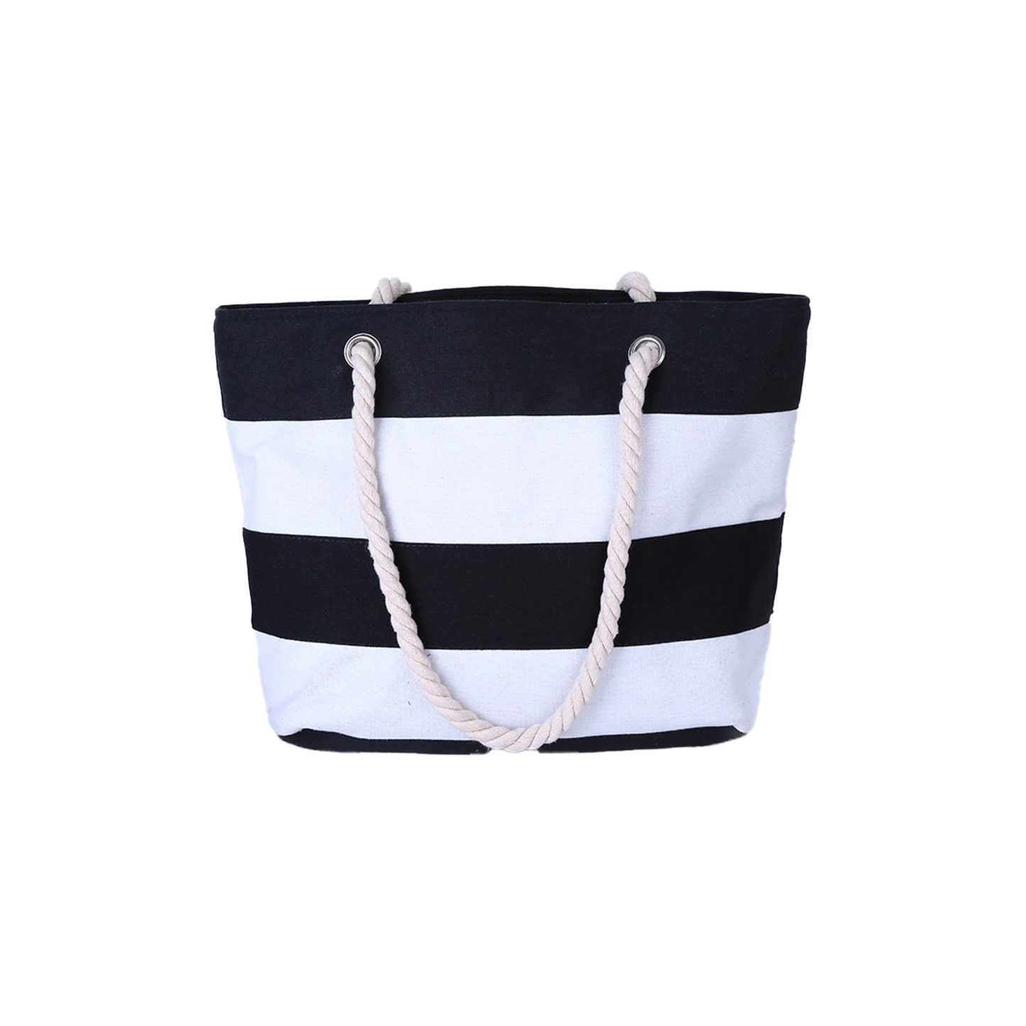 Sustainable Canvas Beach Tote with Hemp Rope Handles