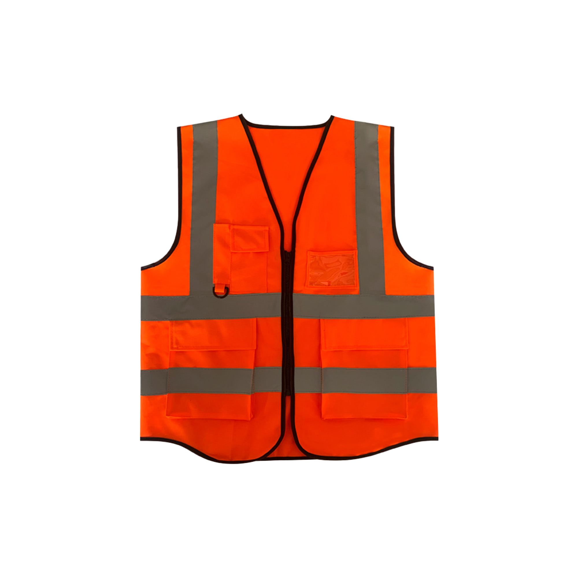 Custom High-Visibility Reflective Safety Vest with Multi-Pockets