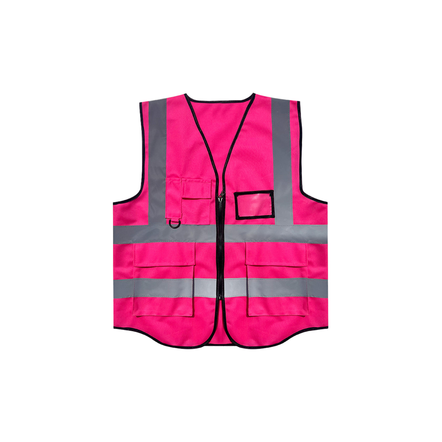 Custom High-Visibility Reflective Safety Vest with Multi-Pockets