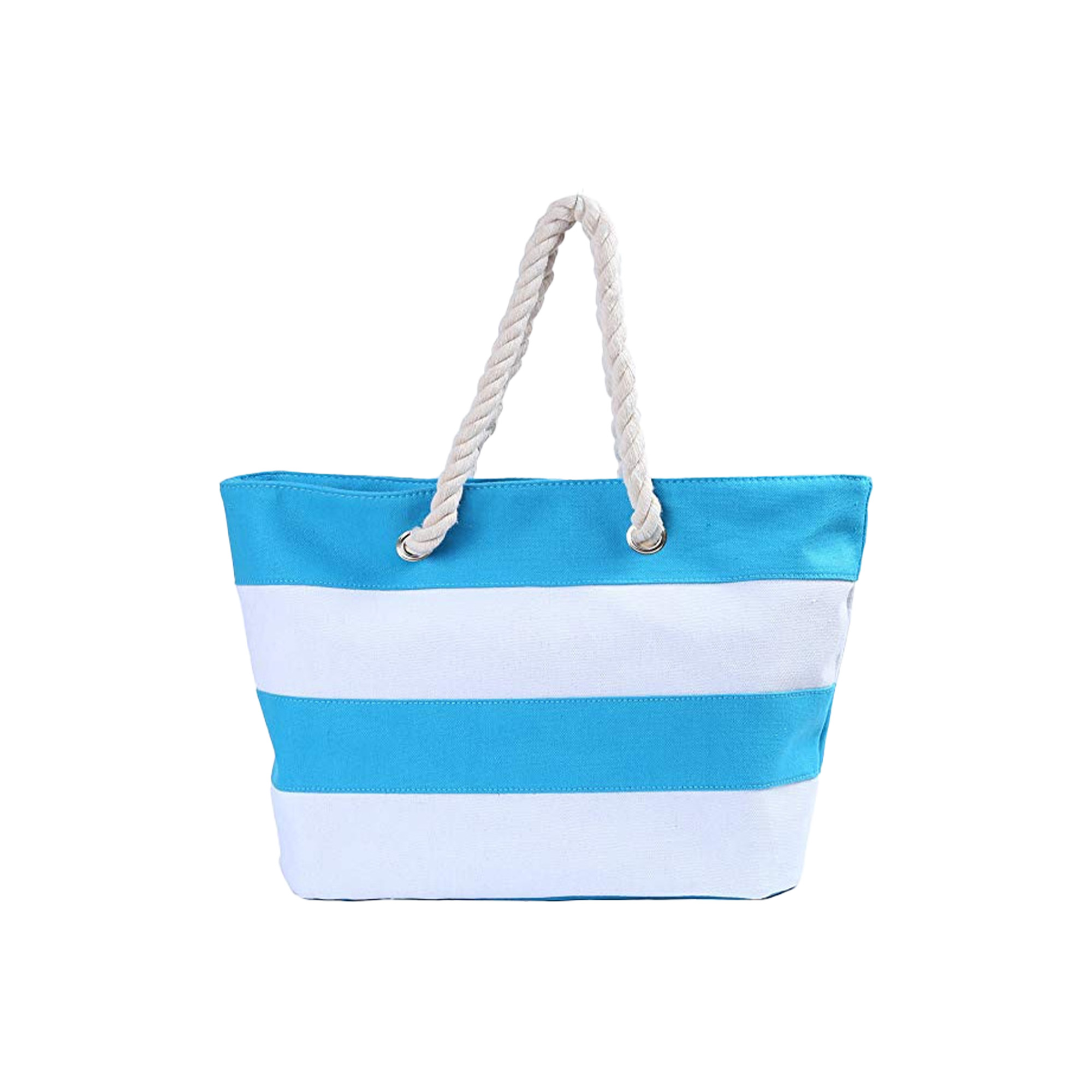 Sustainable Canvas Beach Tote with Hemp Rope Handles