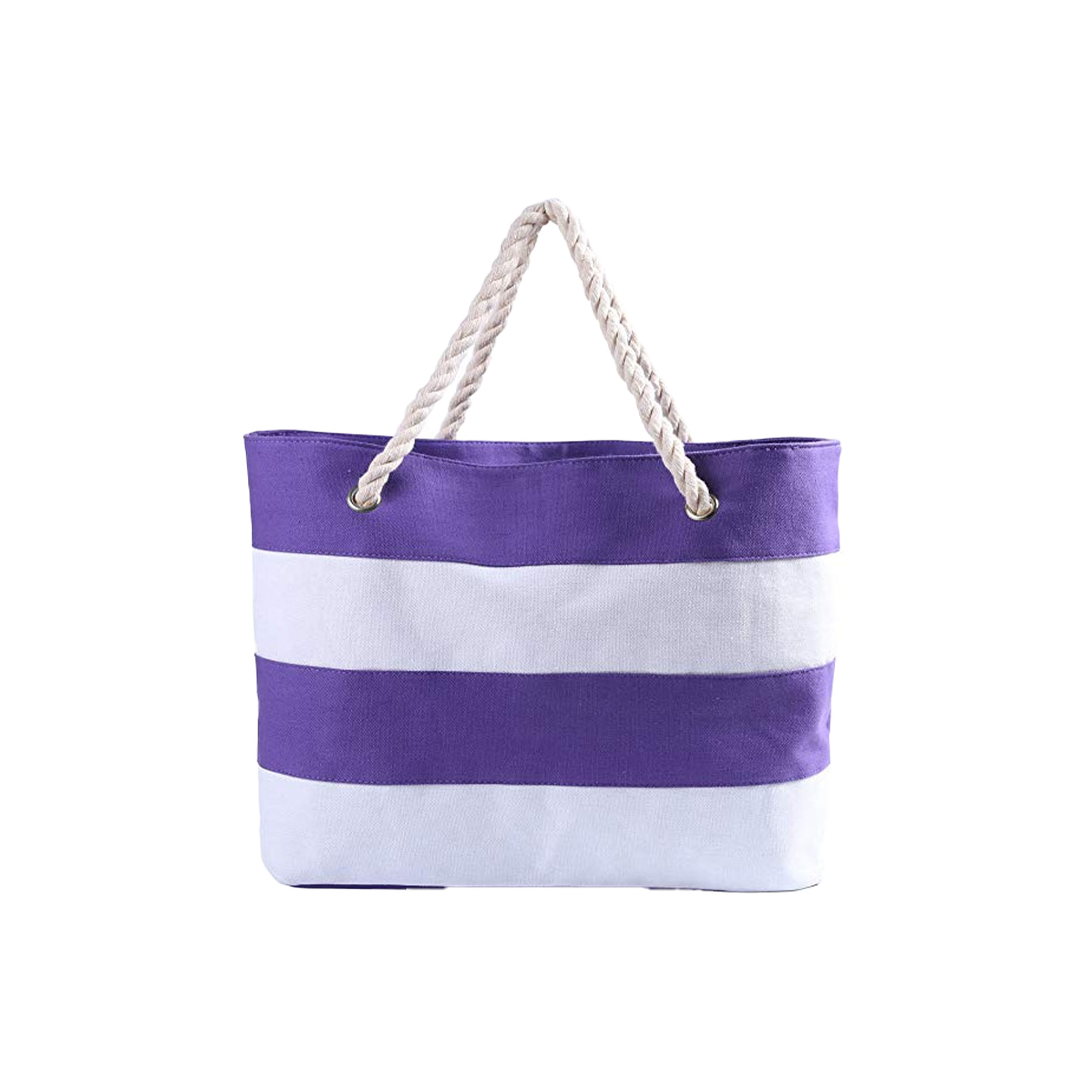 Sustainable Canvas Beach Tote with Hemp Rope Handles