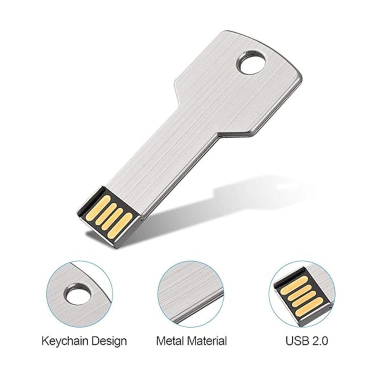 Sleek Metal Keychain USB Drive
