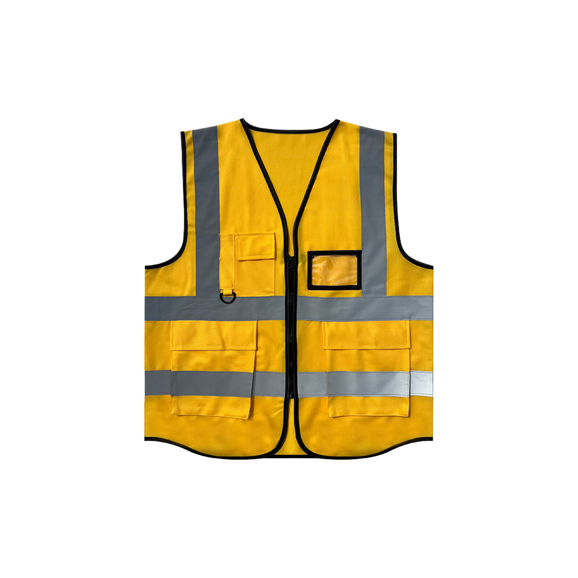 Custom High-Visibility Reflective Safety Vest with Multi-Pockets