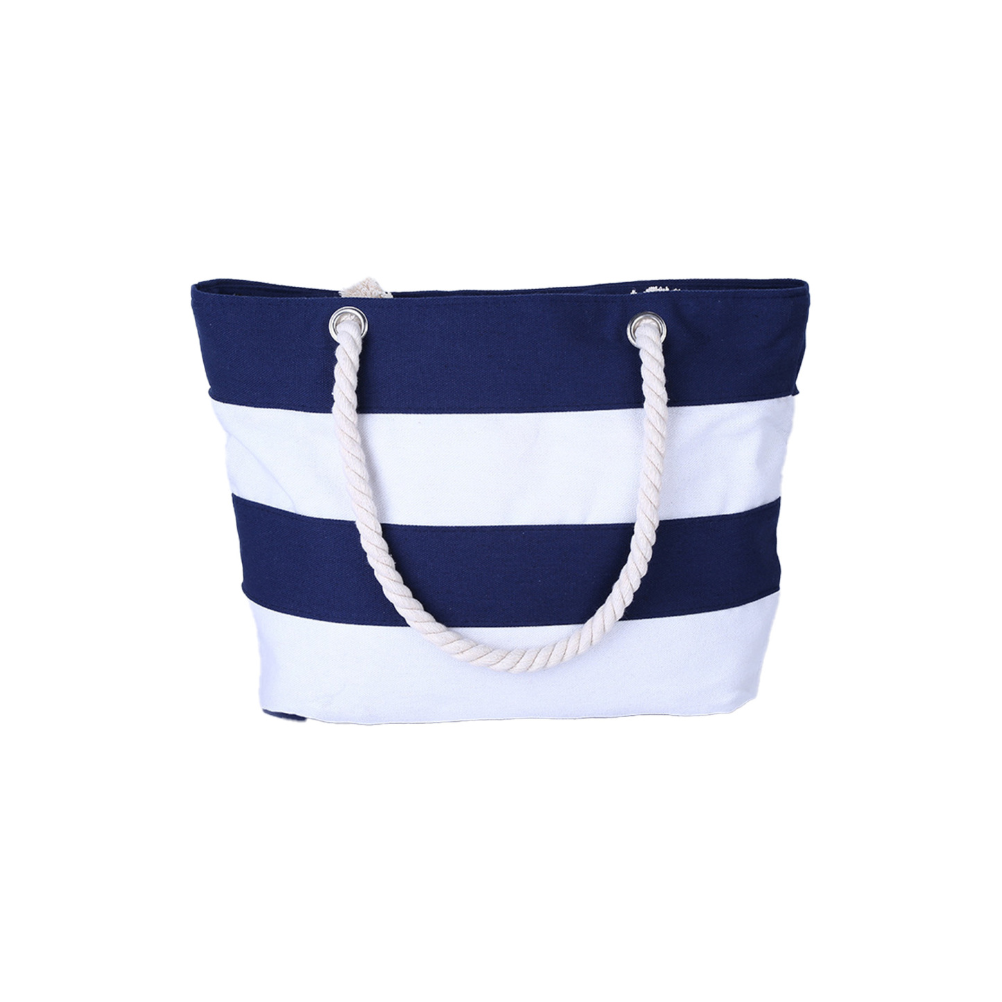 Sustainable Canvas Beach Tote with Hemp Rope Handles