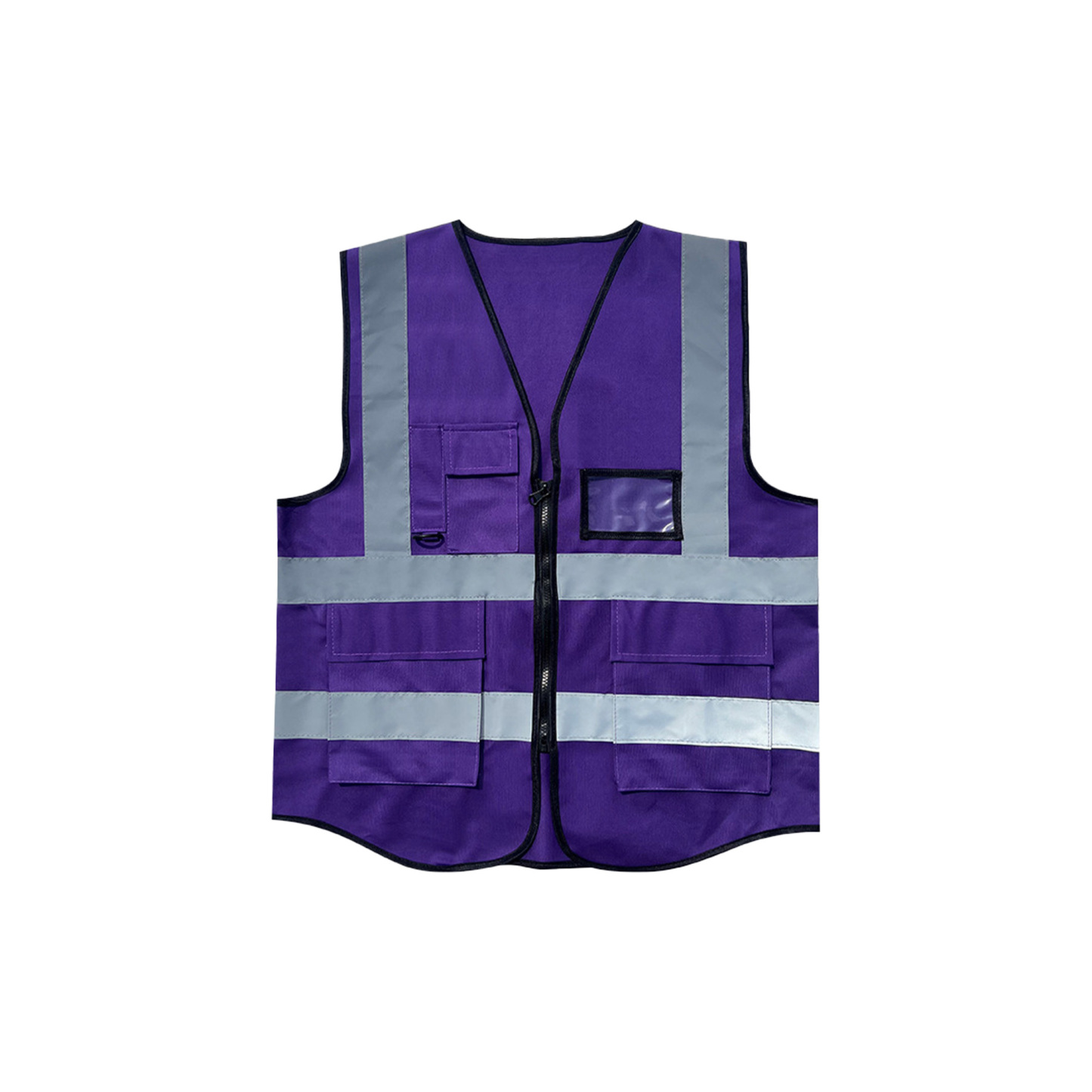 Custom High-Visibility Reflective Safety Vest with Multi-Pockets