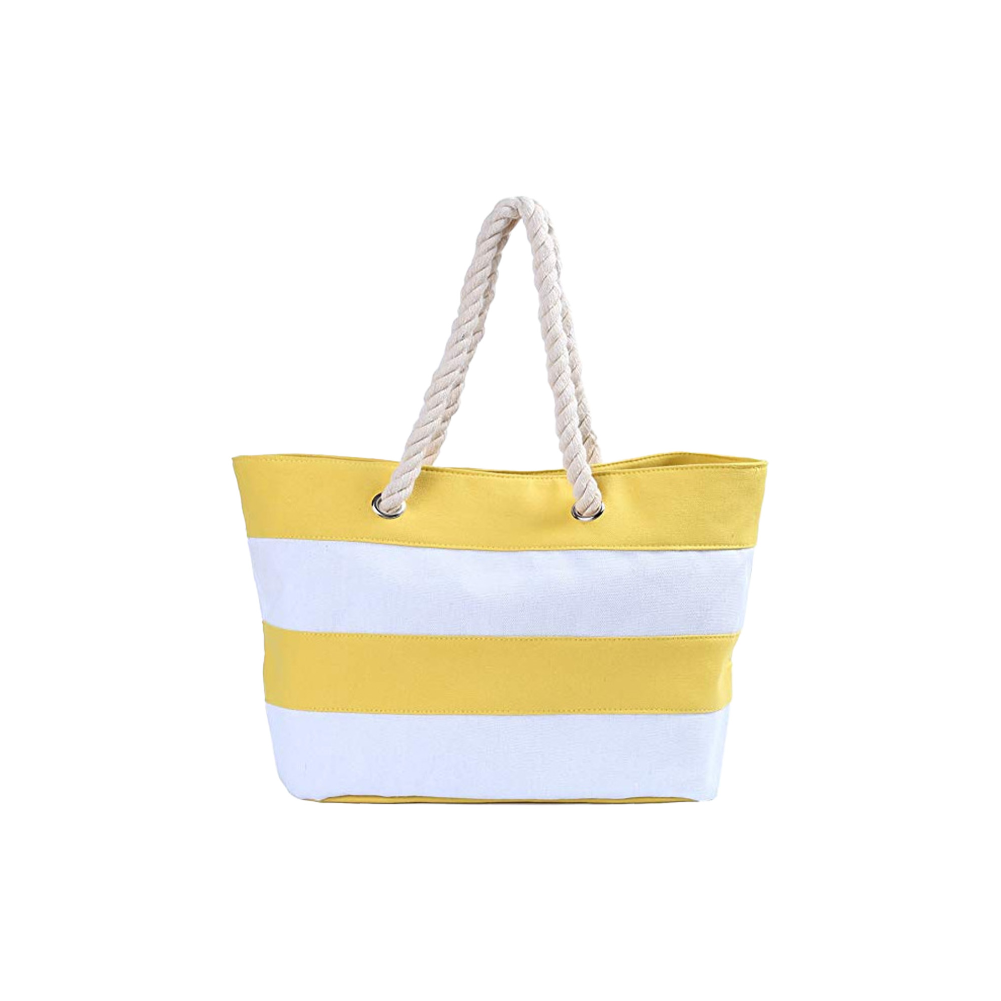 Sustainable Canvas Beach Tote with Hemp Rope Handles