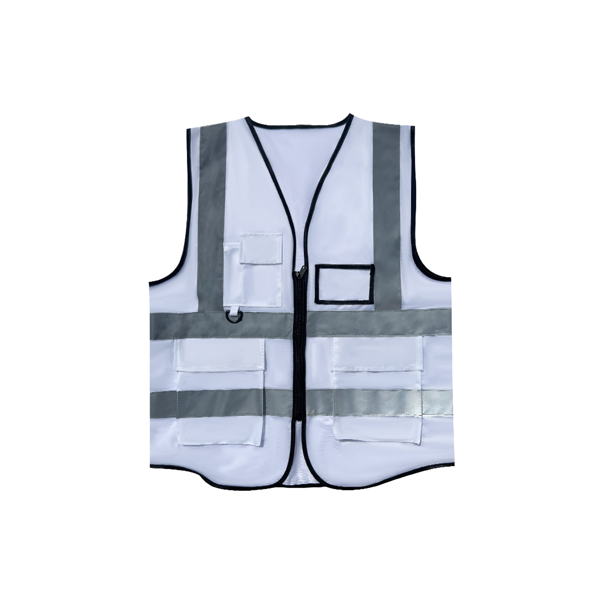 Custom High-Visibility Reflective Safety Vest with Multi-Pockets