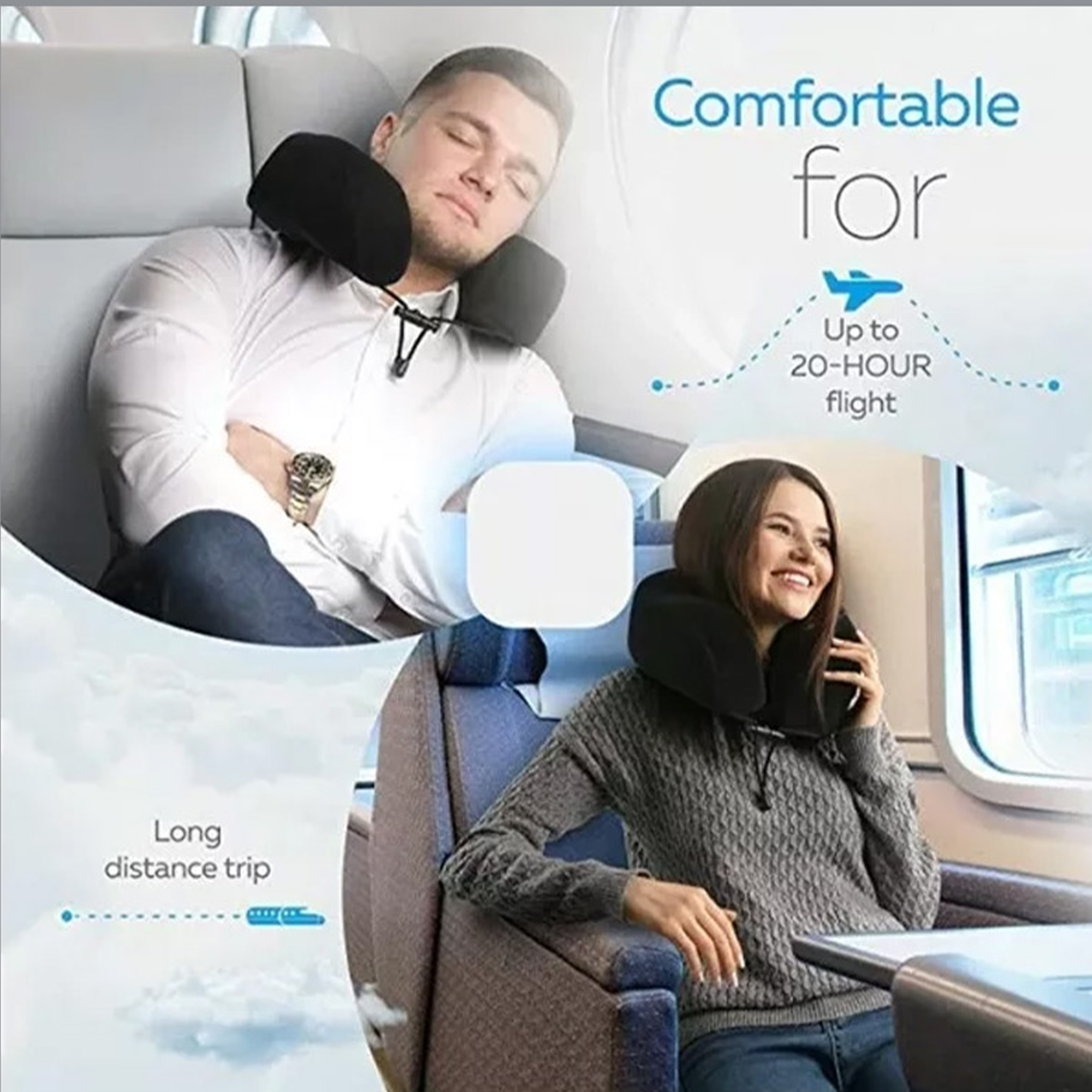 U-Shape Memory Foam Travel Pillow