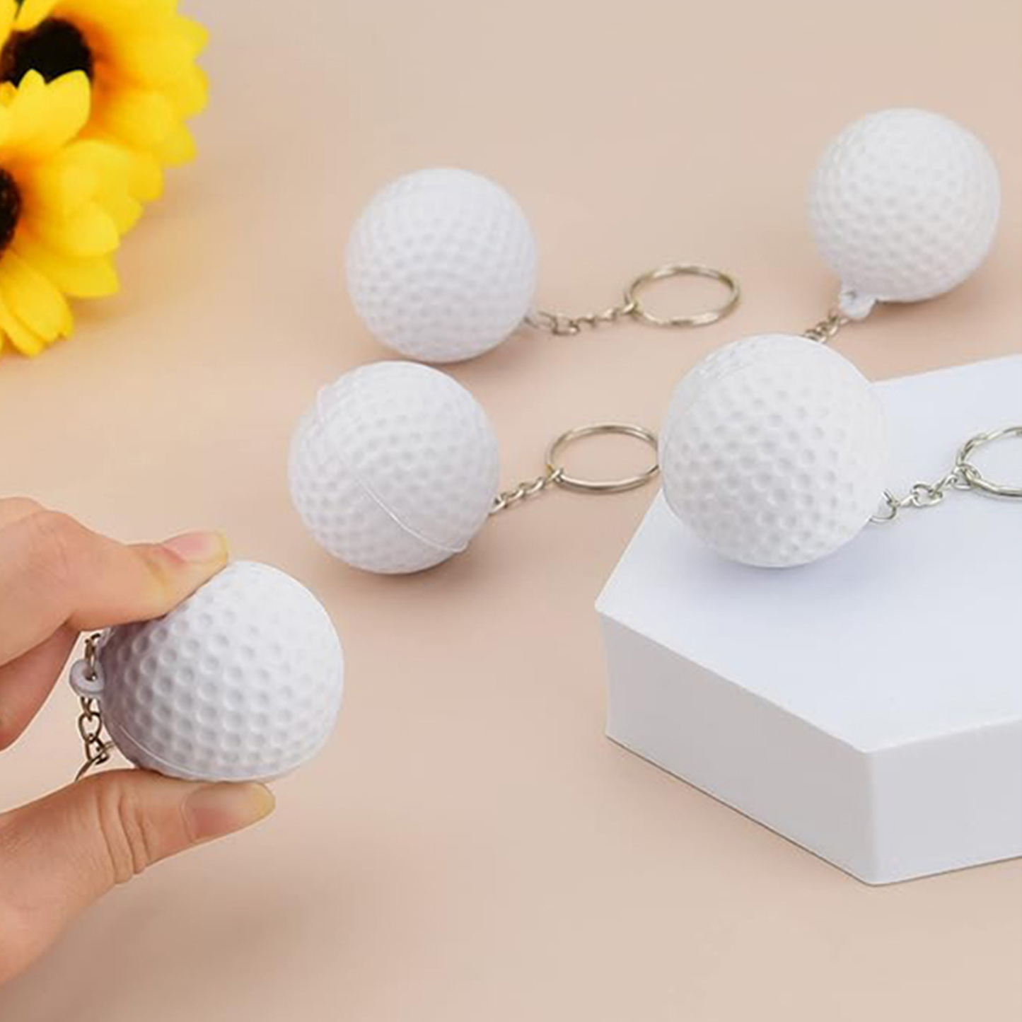 Large Colorful Golf Ball Keychain