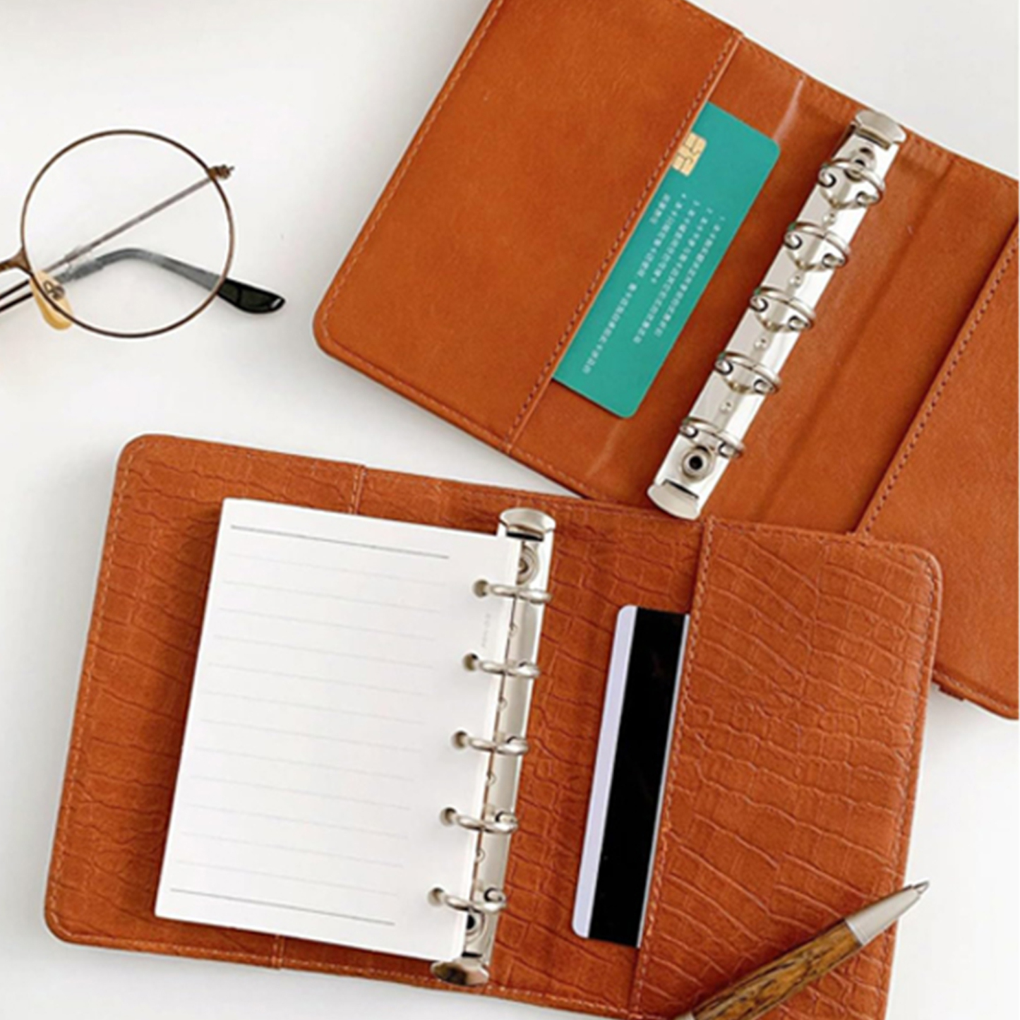 Compact Refillable Leather Notepad