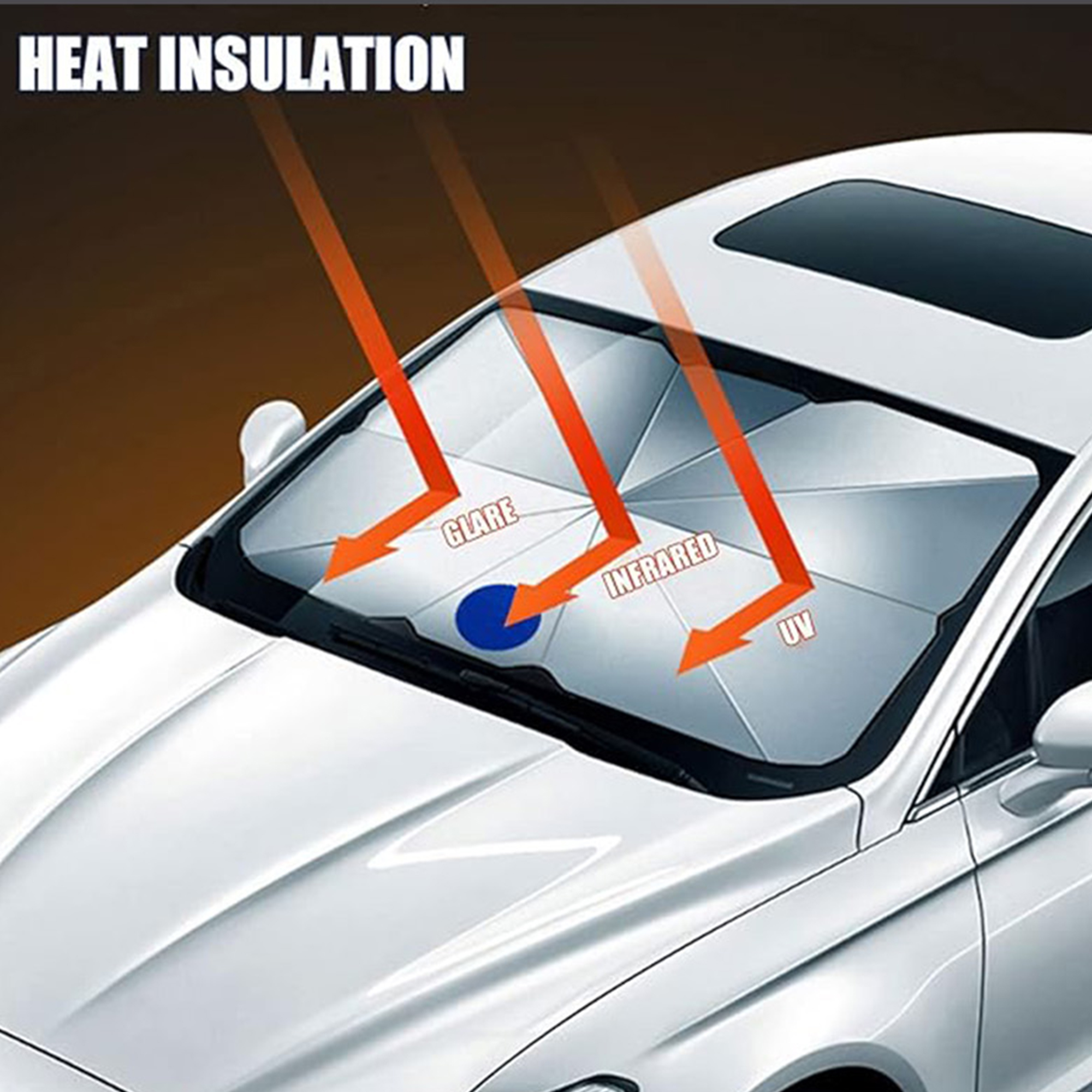 Custom Foldable Car Sunshade Umbrella