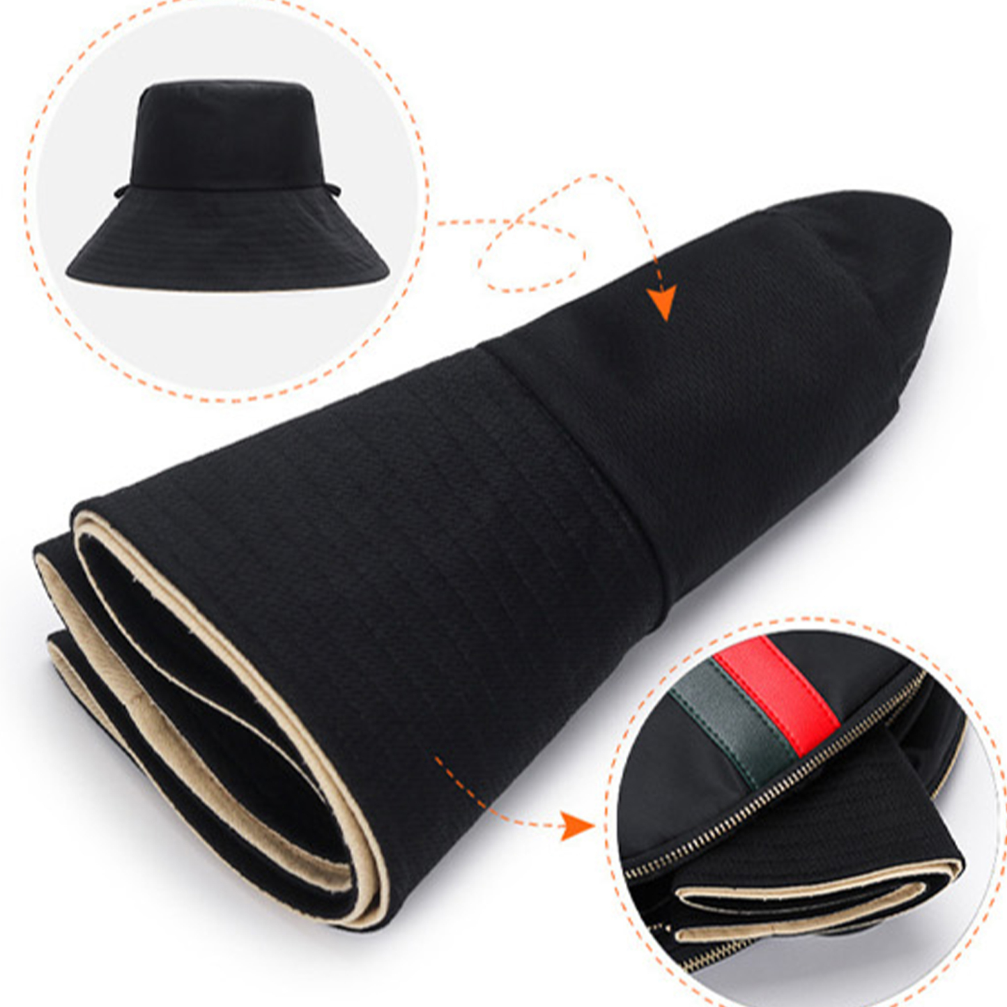 Reversible Wide-Brim Sun Bucket Hat