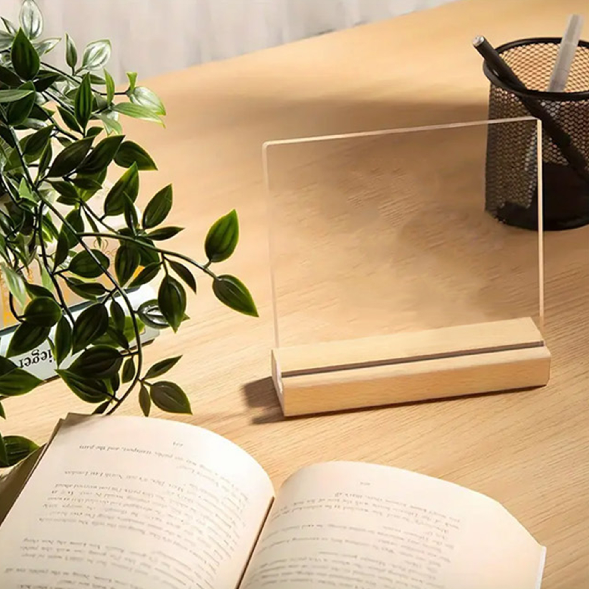 Custom Clear Desk Display Sign