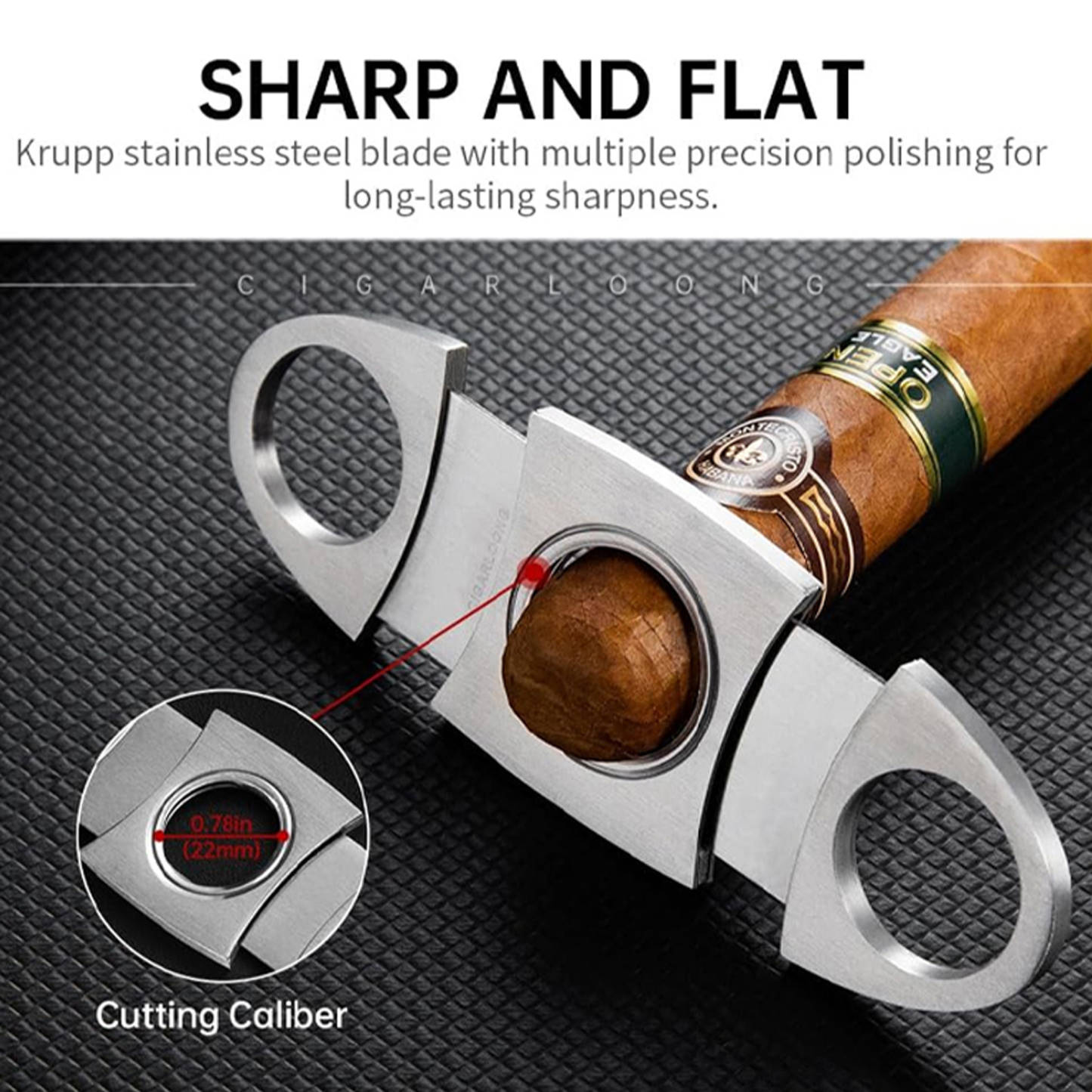 Premium Stainless Steel Double-Blade Cigar Cutter