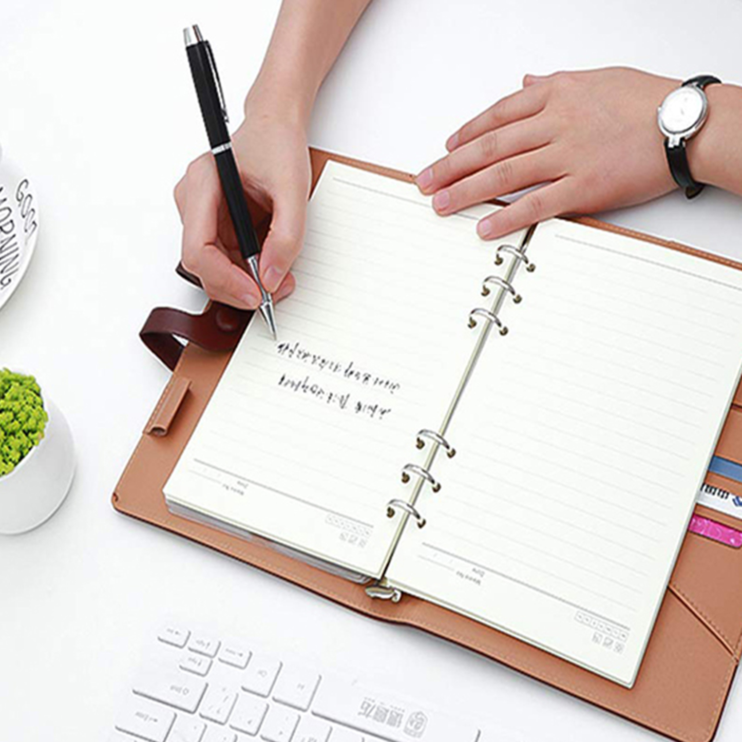 Compact Refillable Leather Notepad