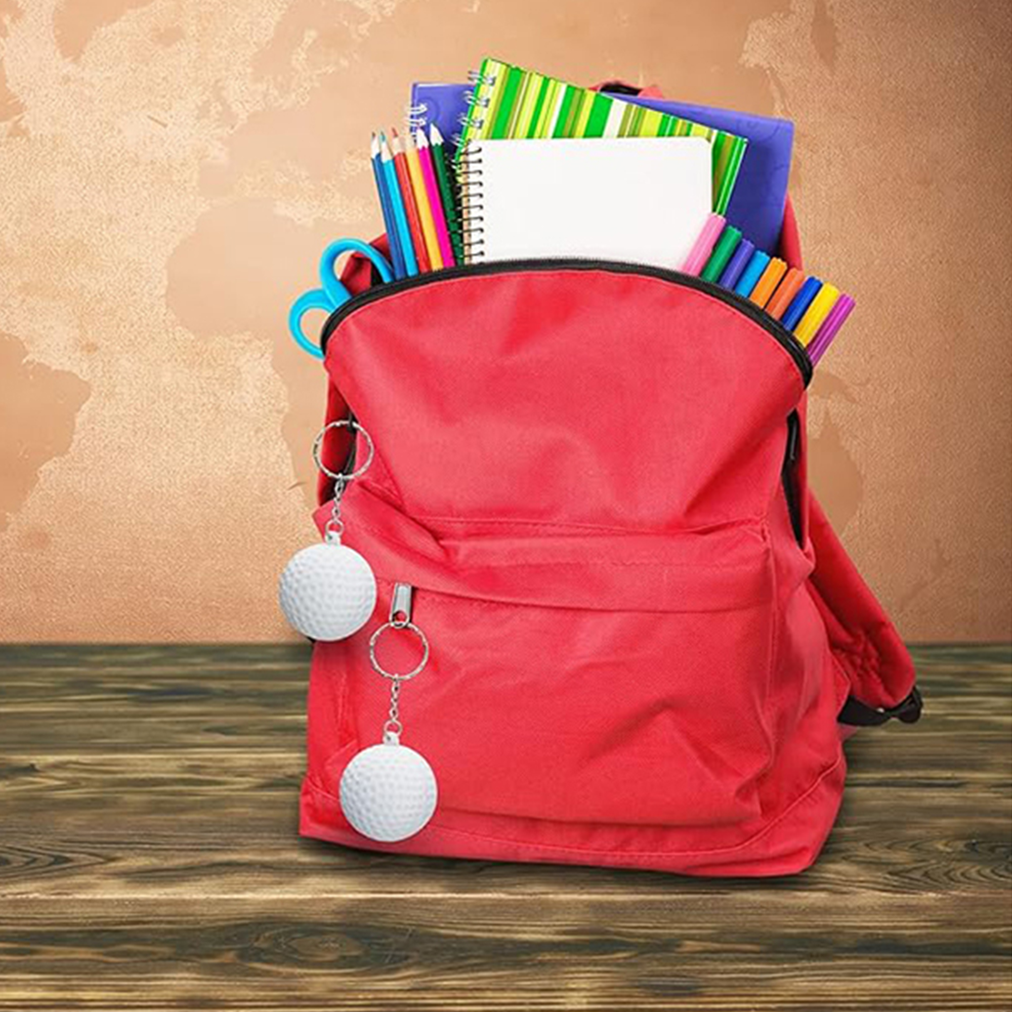 Large Colorful Golf Ball Keychain