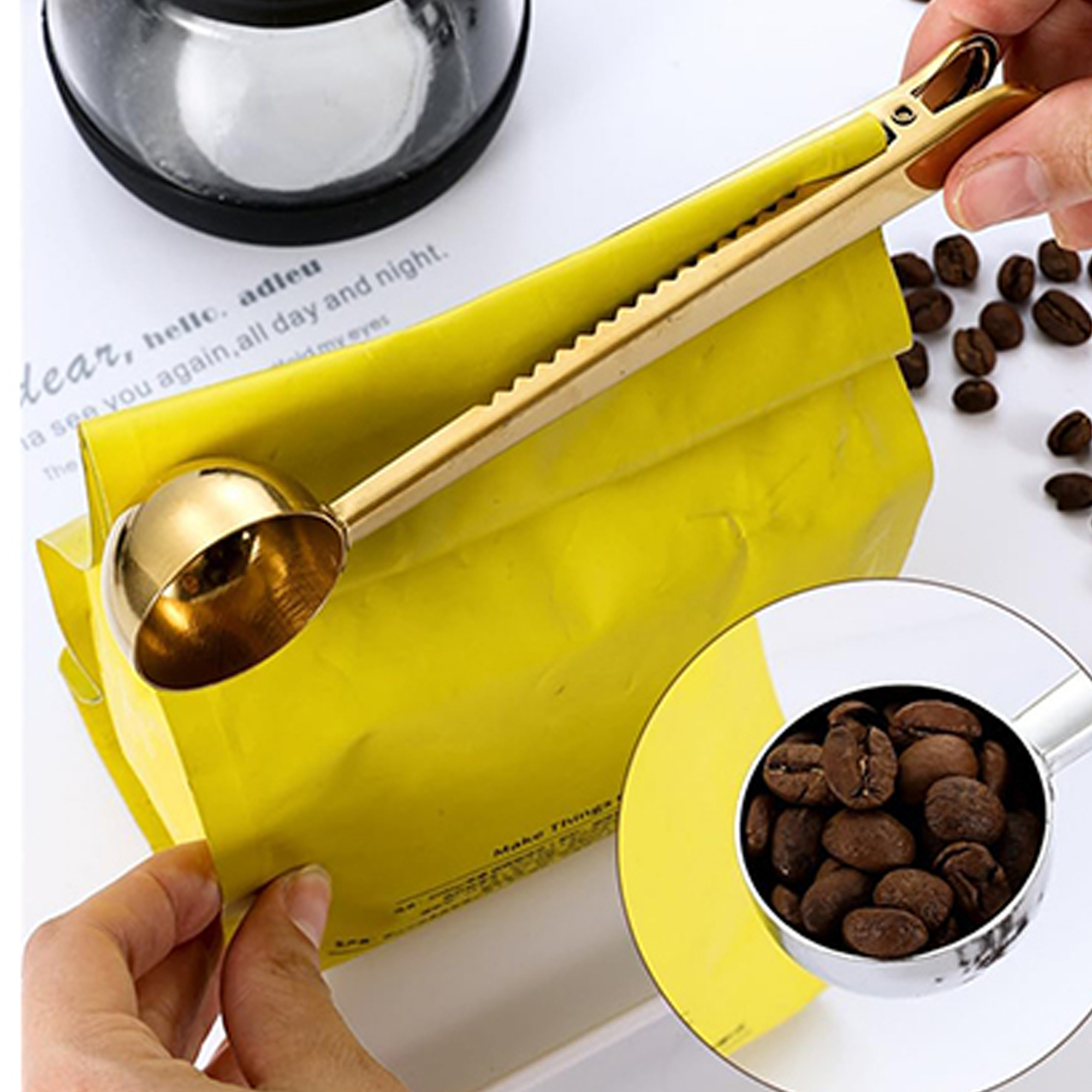 Multi-Use Steel Coffee Scoop Clip