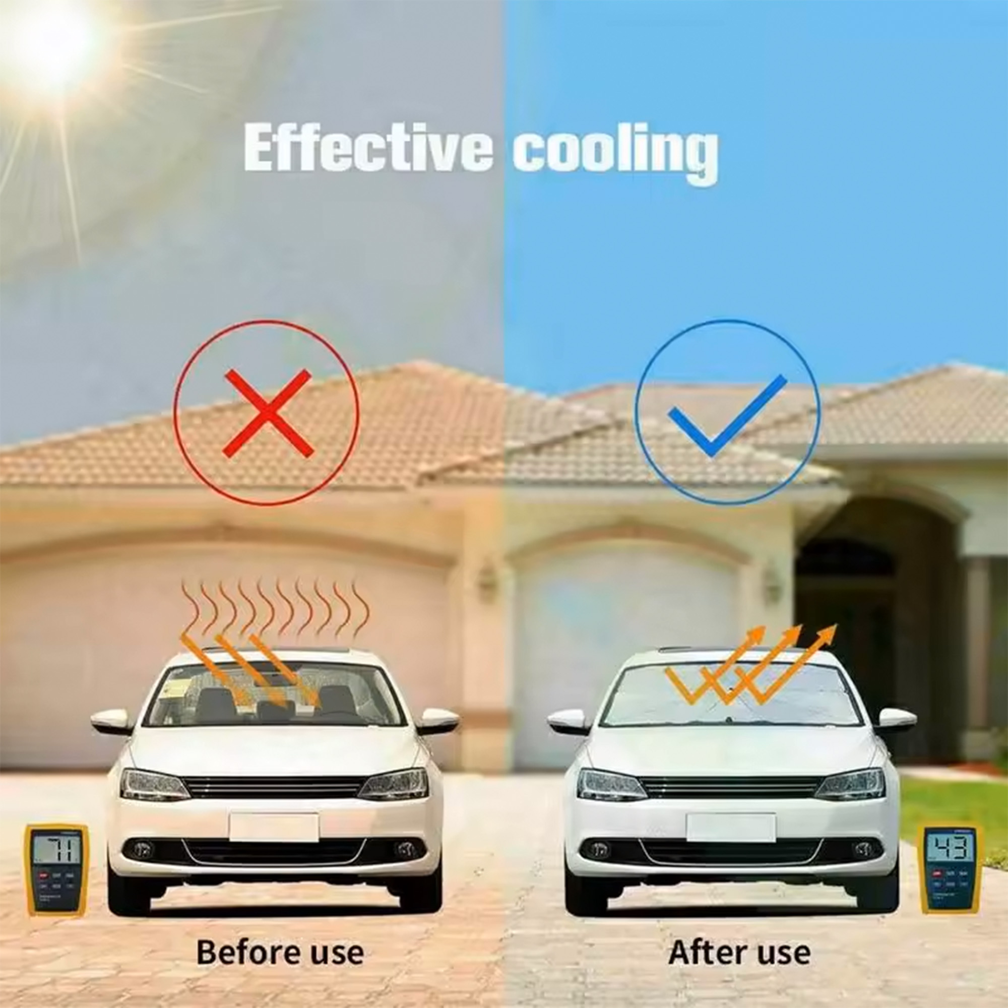 Custom Foldable Car Sunshade Umbrella