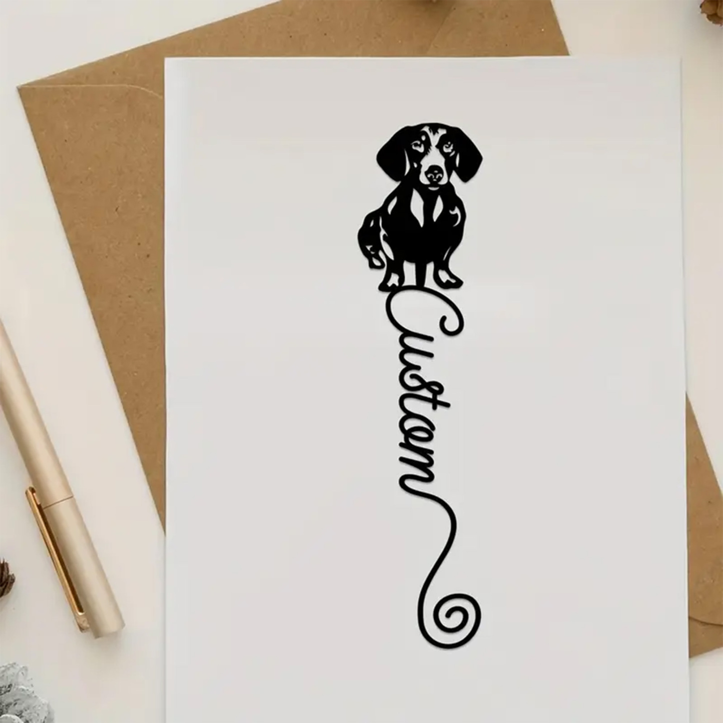 Personalized Dachshund Metal Page Marker
