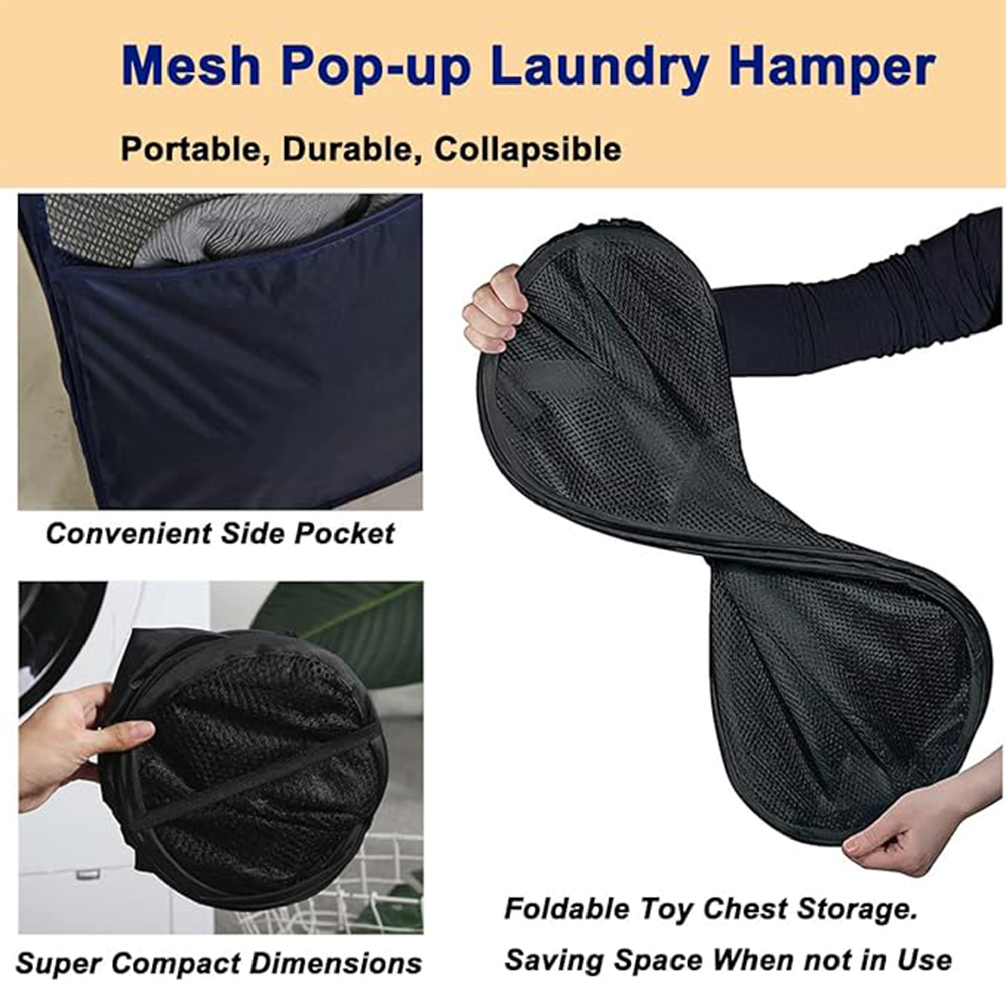 Custom Foldable Polyester Laundry Hamper