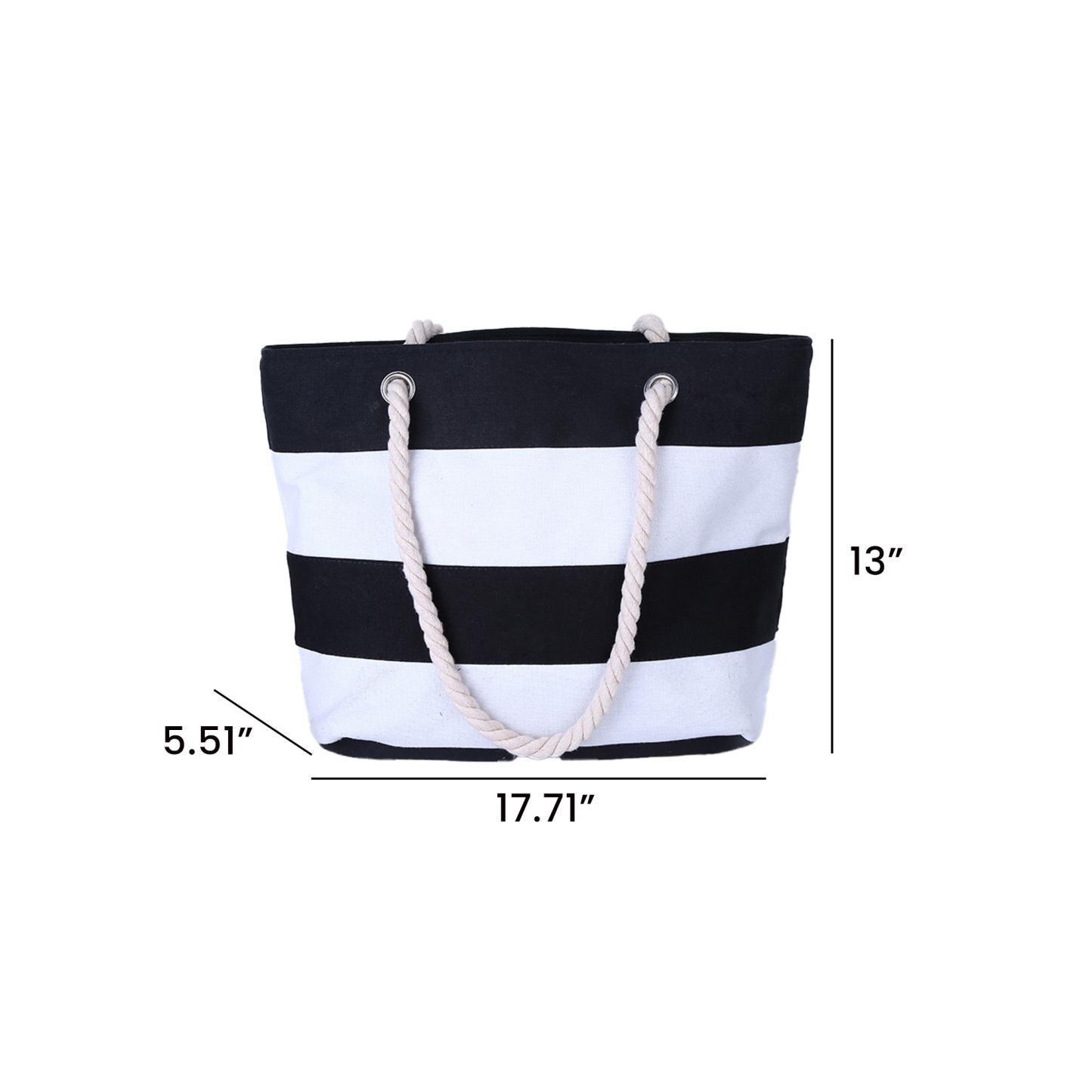 Sustainable Canvas Beach Tote with Hemp Rope Handles