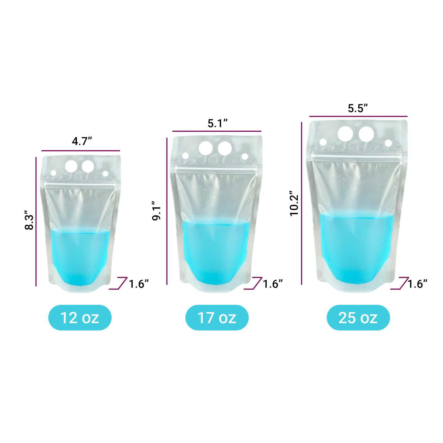 Clear Sealable Drink Carry Pouch