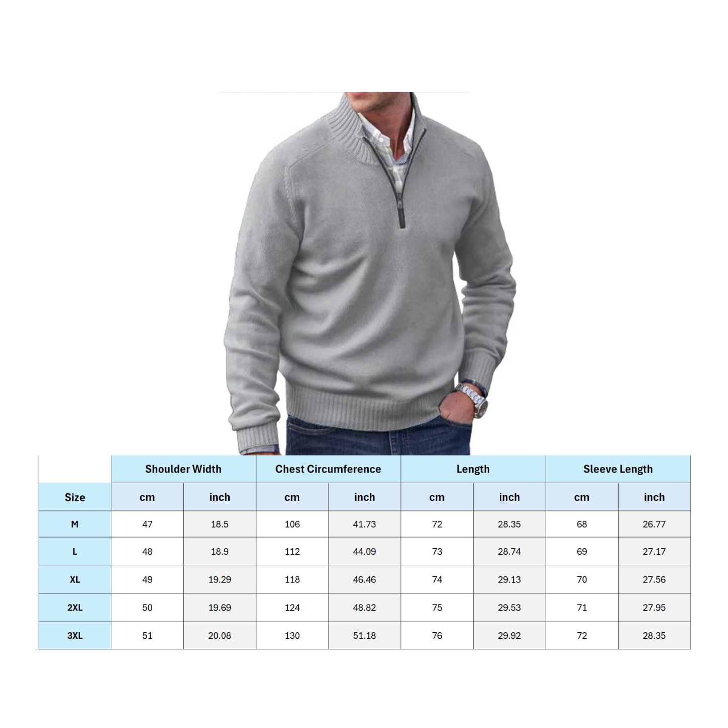 Men’s Zippered Cashmere Knit Sweater