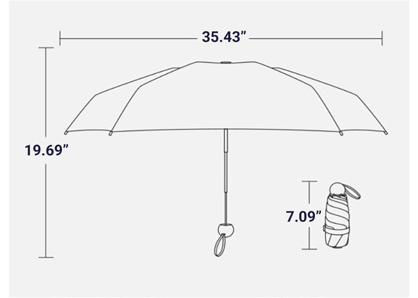Mini UV-Blocking Travel Umbrella