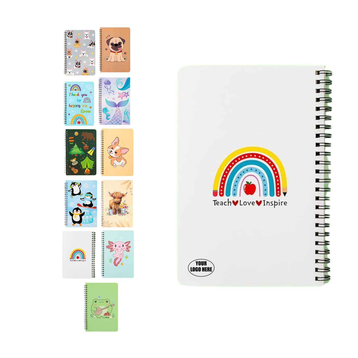 Custom Spiral Notebook with Cartoon Design