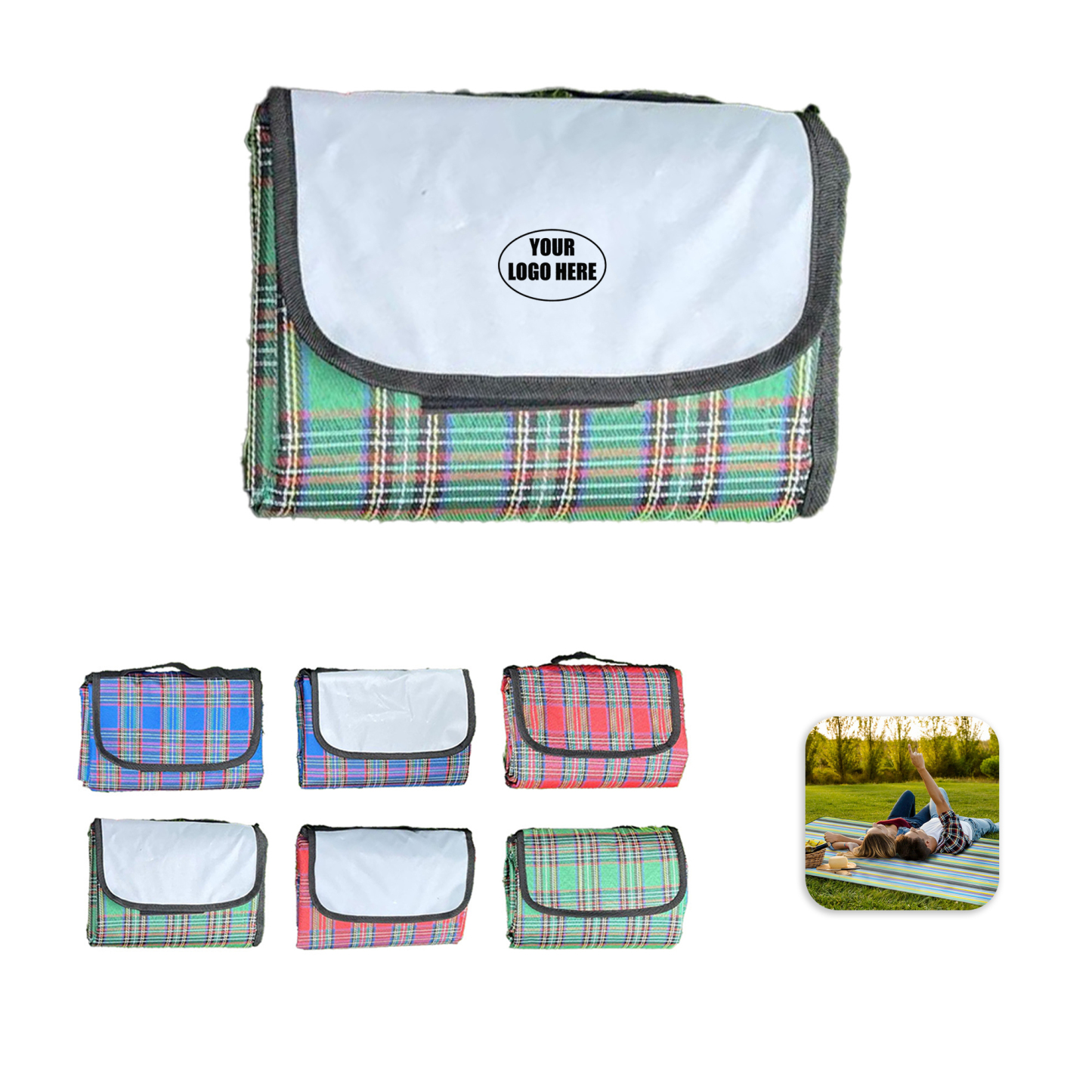 Custom Waterproof Outdoor Plaid Blanket