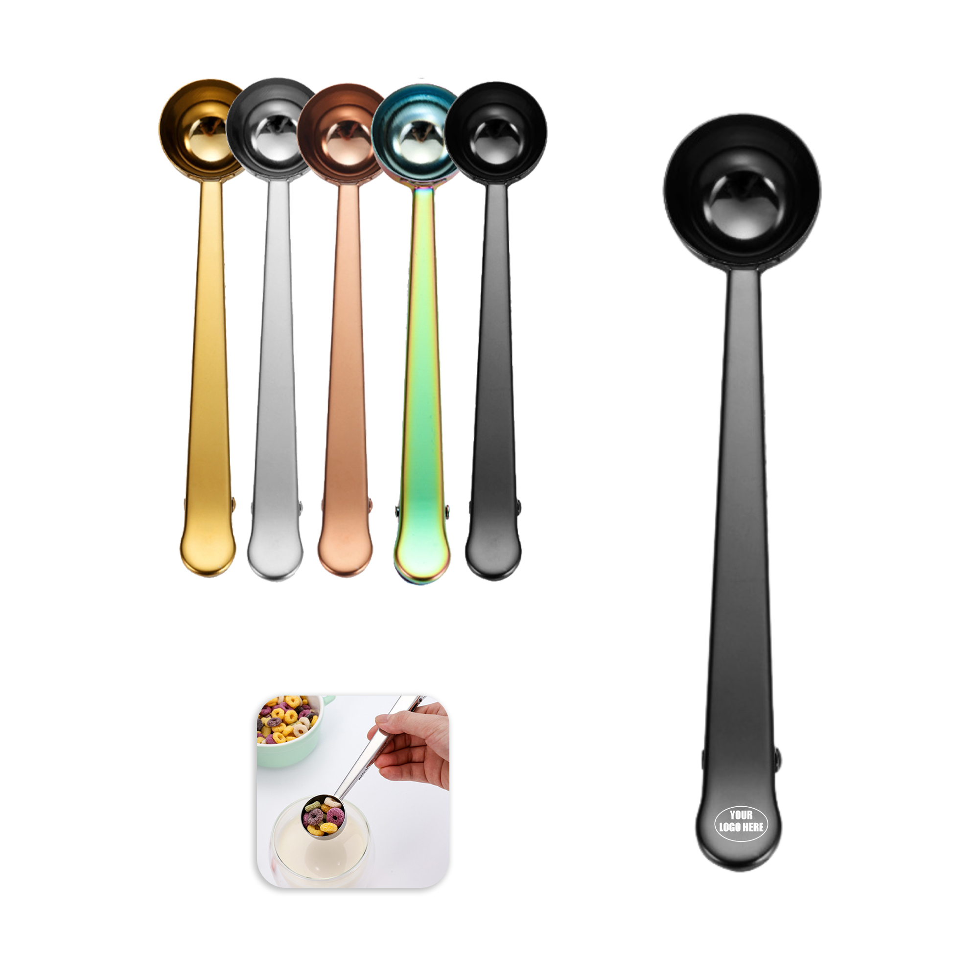 Multi-Use Steel Coffee Scoop Clip