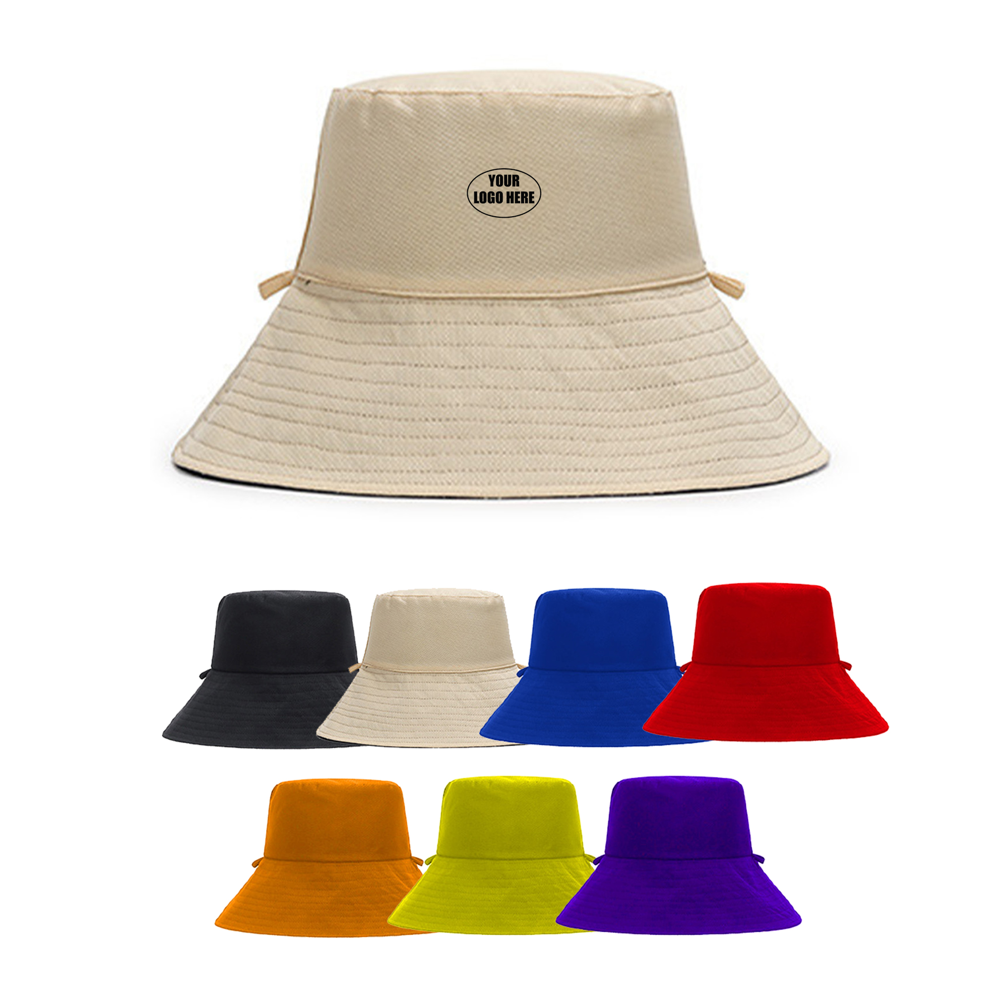 Reversible Wide-Brim Sun Bucket Hat