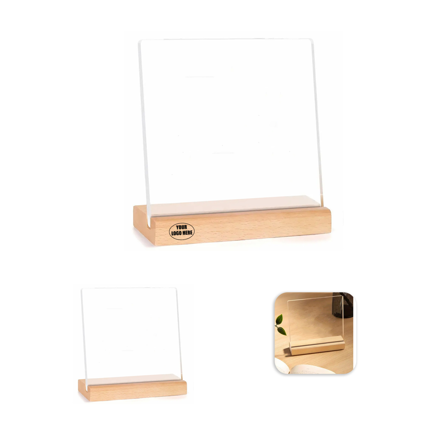 Custom Clear Desk Display Sign