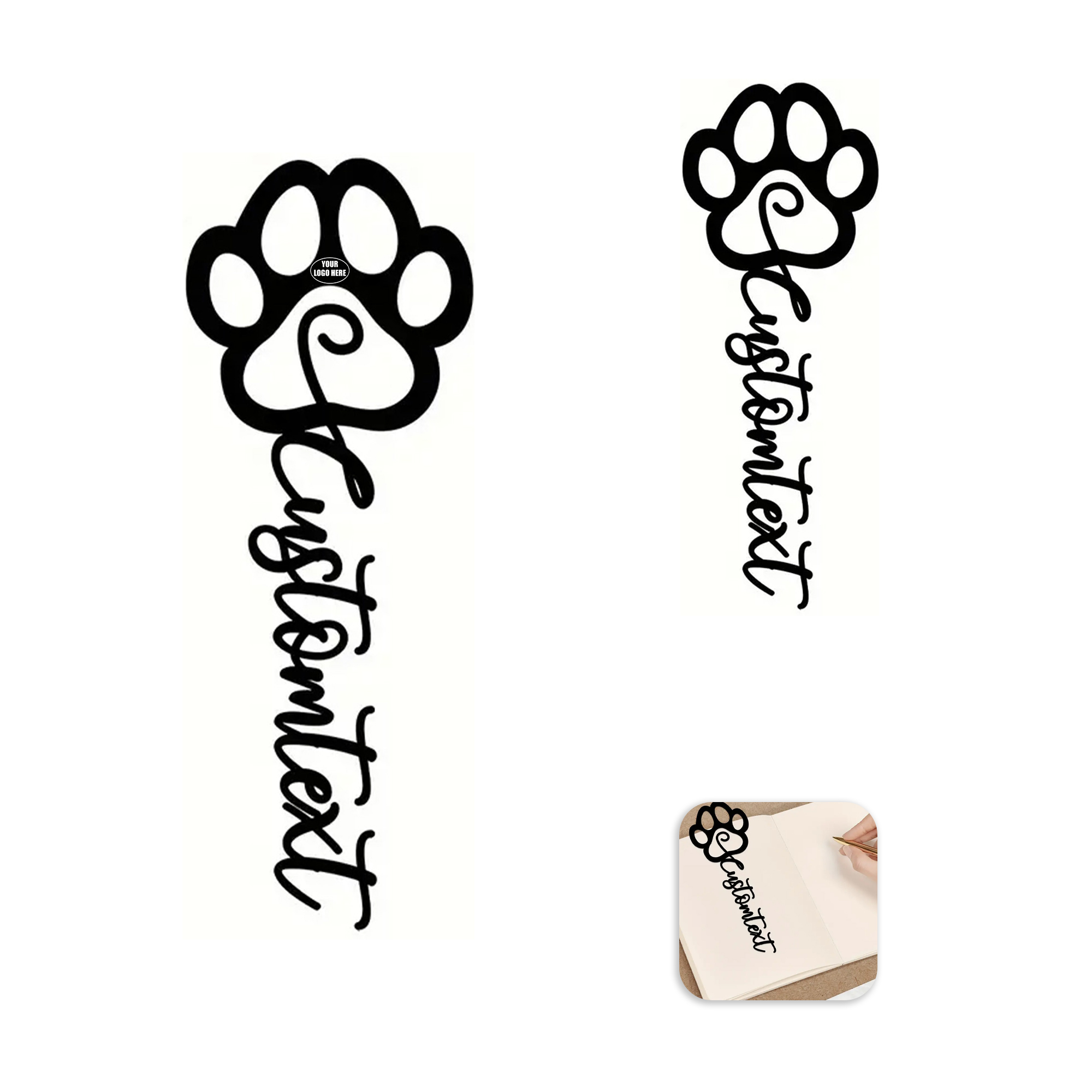 Custom Pet Paw Page Marker