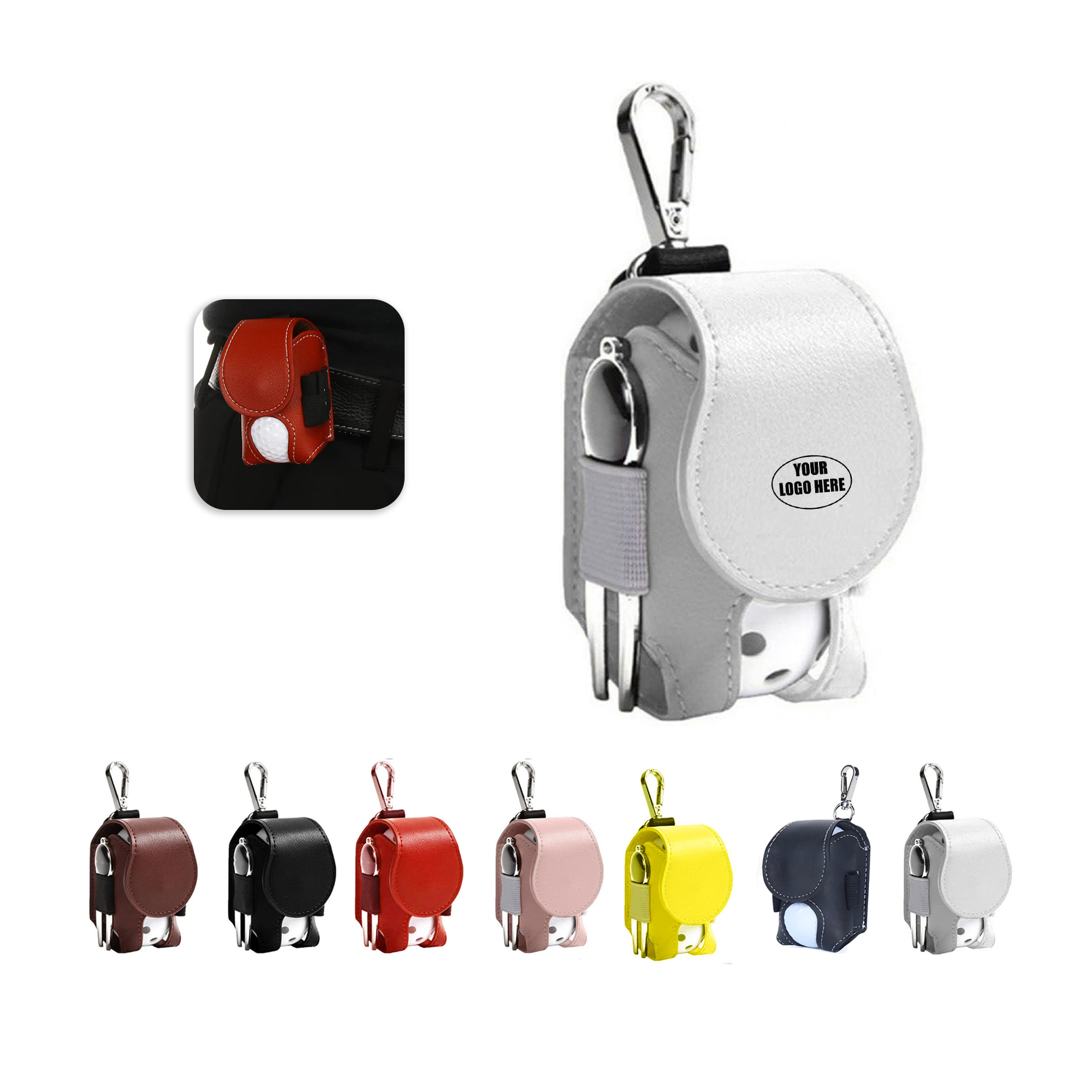 Compact Golf Ball Pouch with Clip