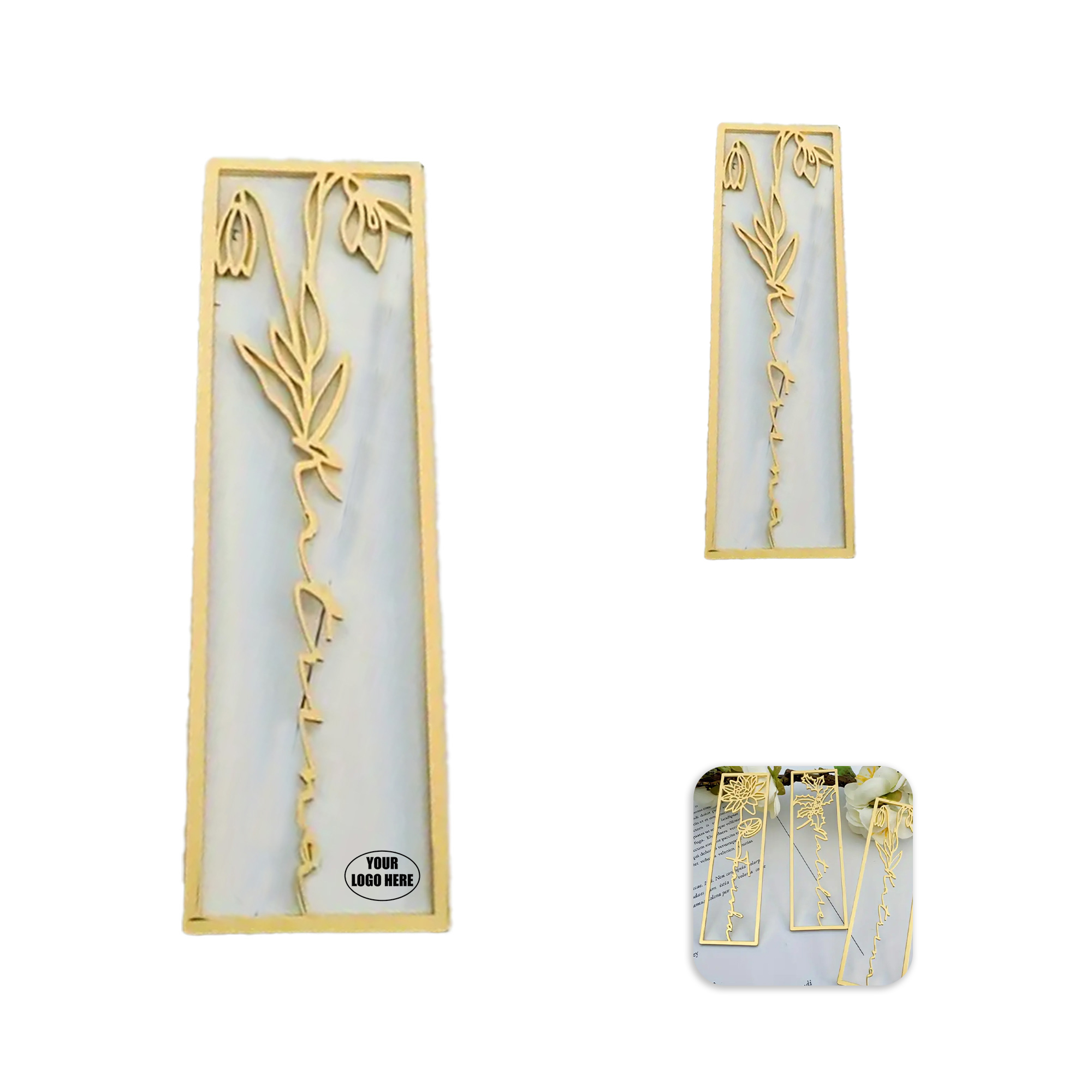 Custom Stainless Steel Birth Flower Bookmark with Name Engraving