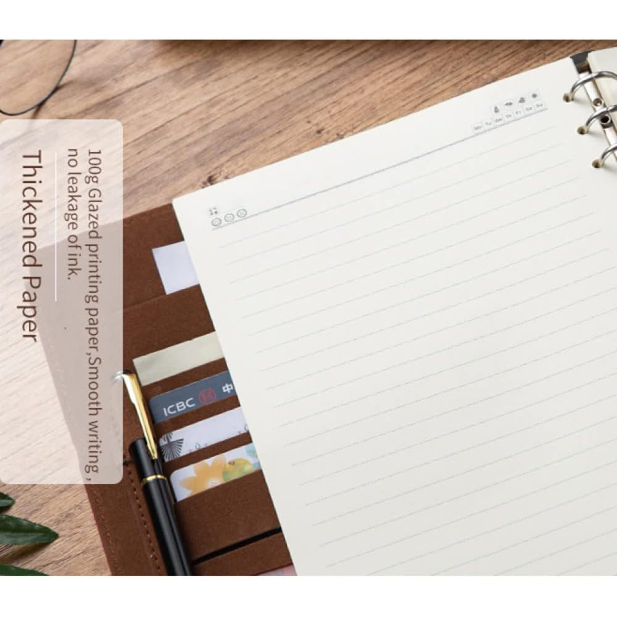 Compact Refillable Leather Notepad