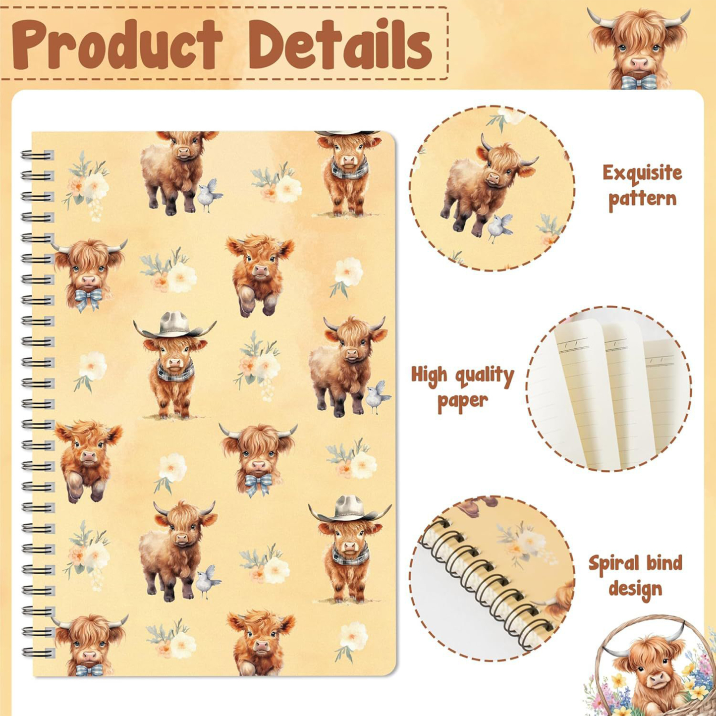 Custom Spiral Notebook with Cartoon Design