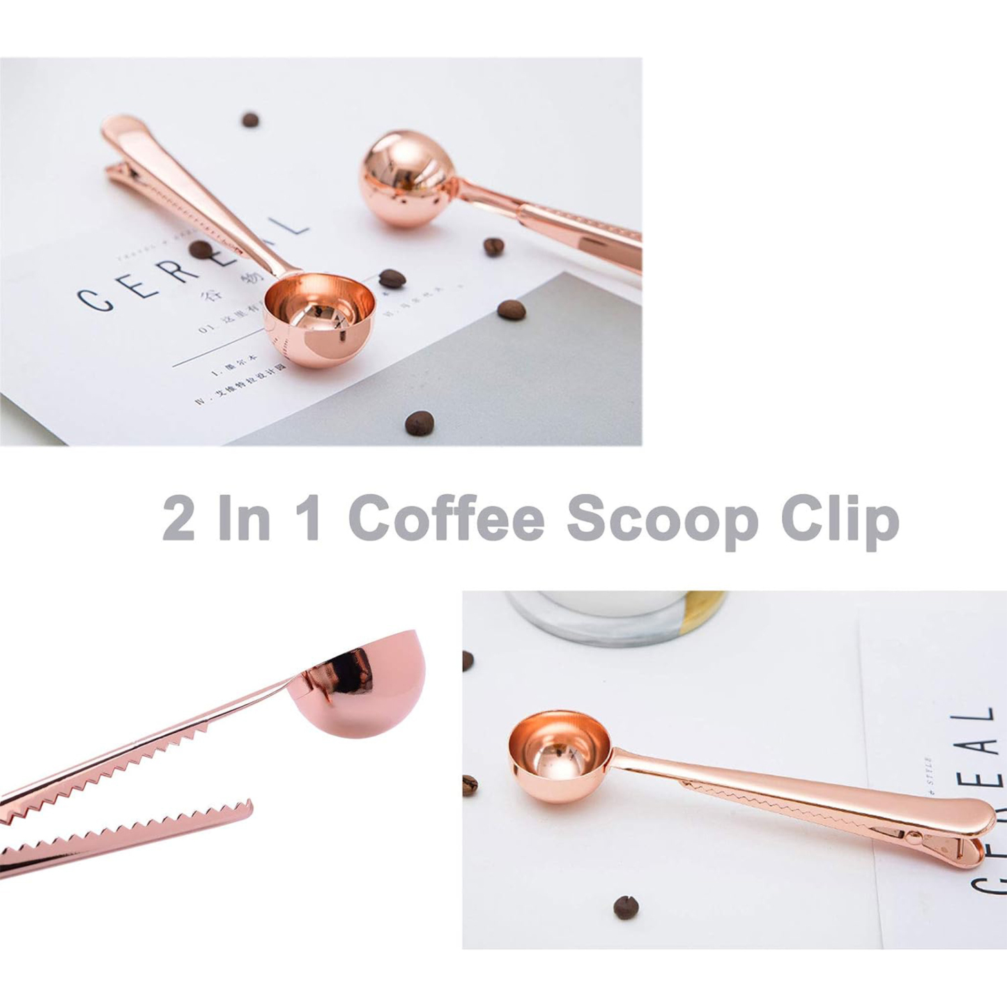 Multi-Use Steel Coffee Scoop Clip